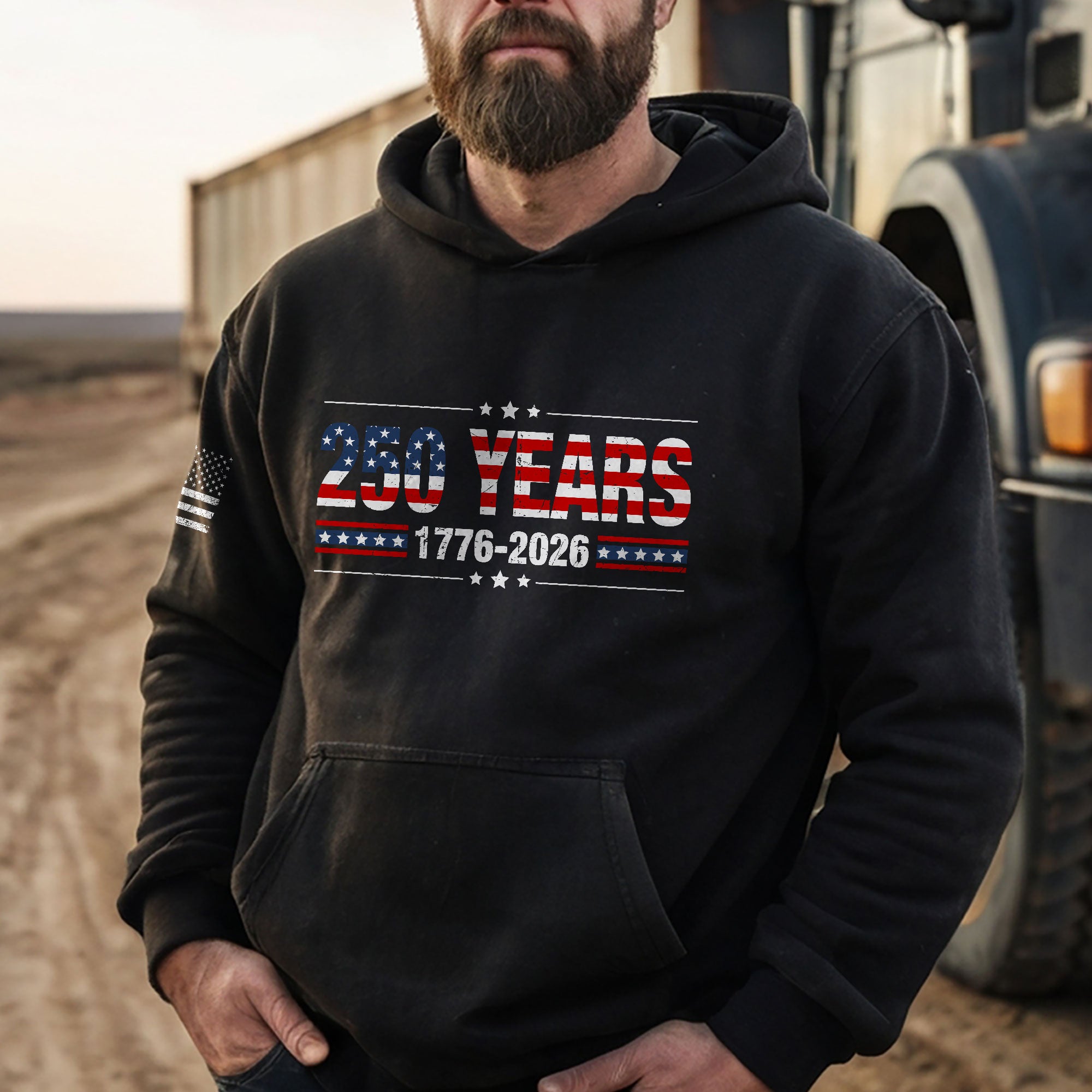 USA 250th Anniversary Hoodie 250 Years 1776-2026 American Flag Vintage Heritage