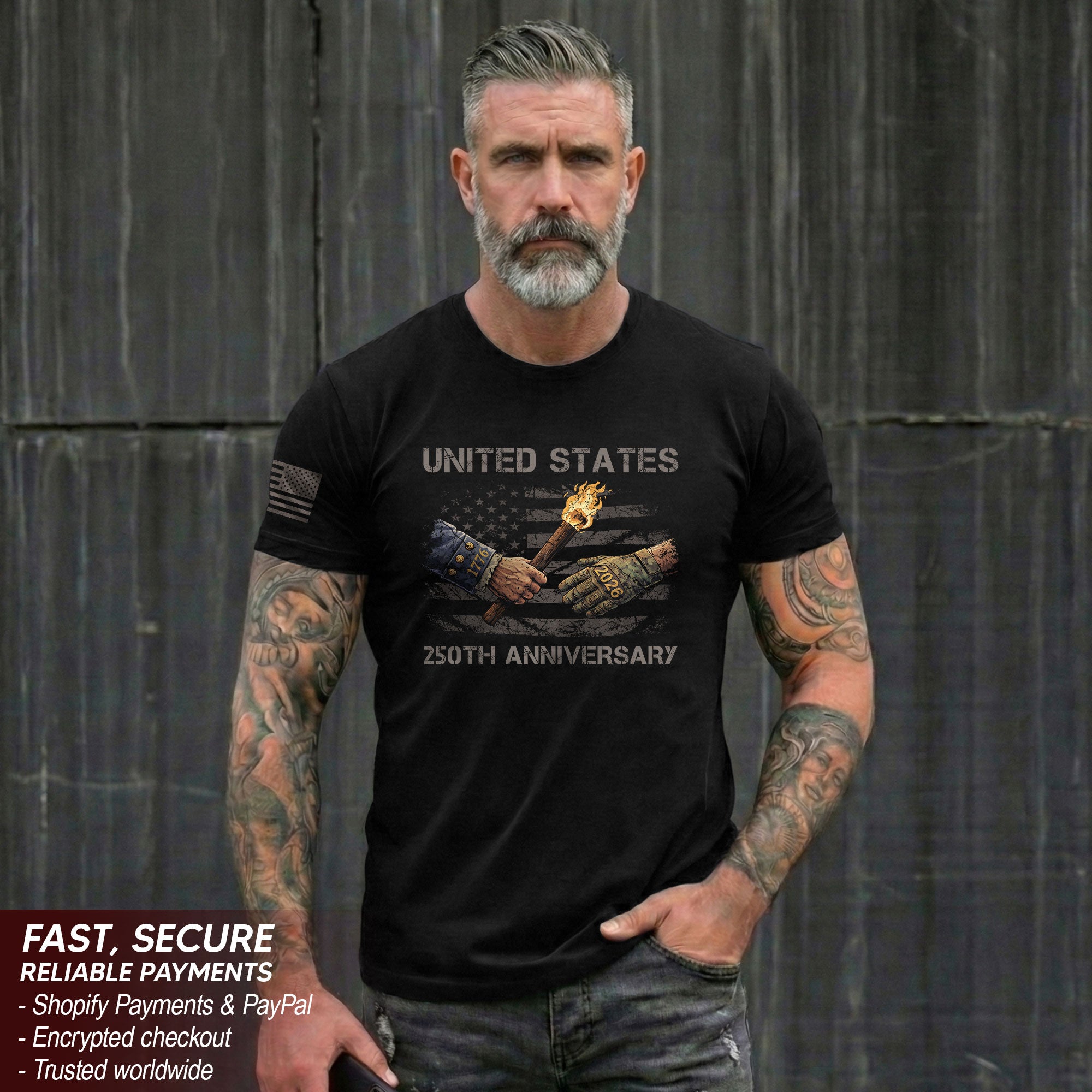 USA 250th Anniversary Semiquincentennial 250 Years Shirt 1776-2026 Past and Present Torch of Freedom Patriotic