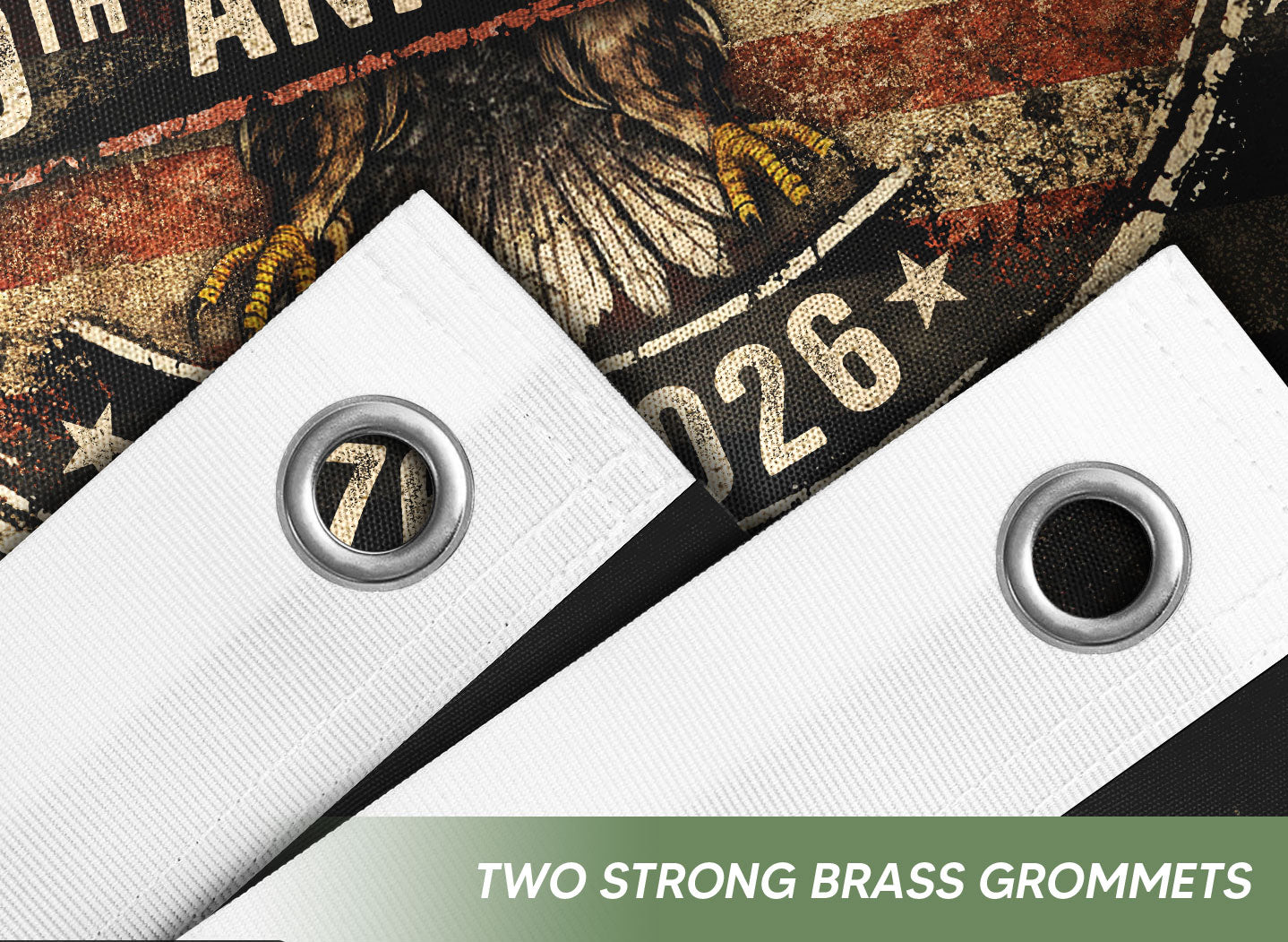 United States 250th Semiquincentennial Anniversary Flag 1776-2026 Vintage American Eagle Shield Mental Heritage Patriotic