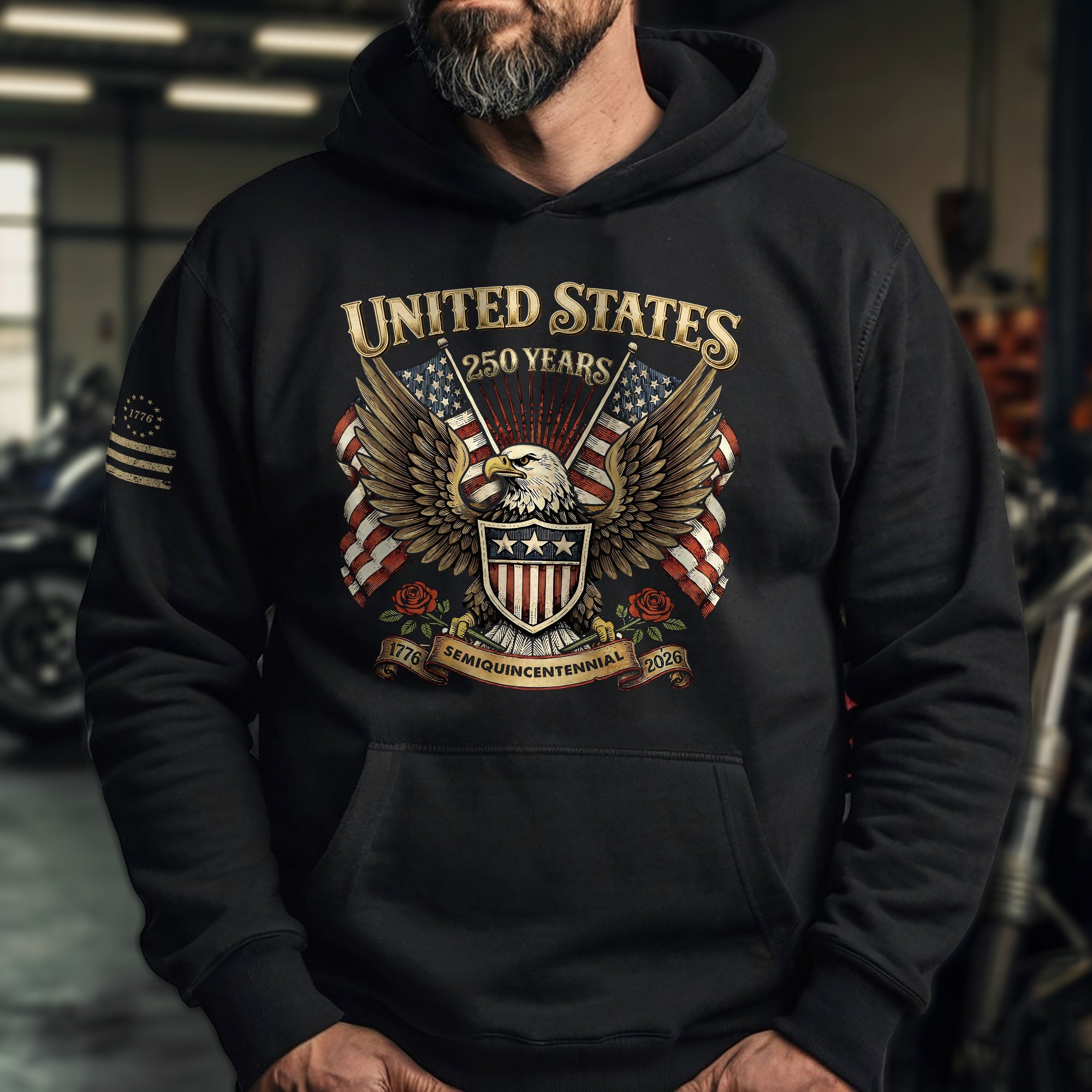 USA 250th Anniversary Hoodie 1776–2026 Semiquincentennial Historic Voyage Freedom Heritage