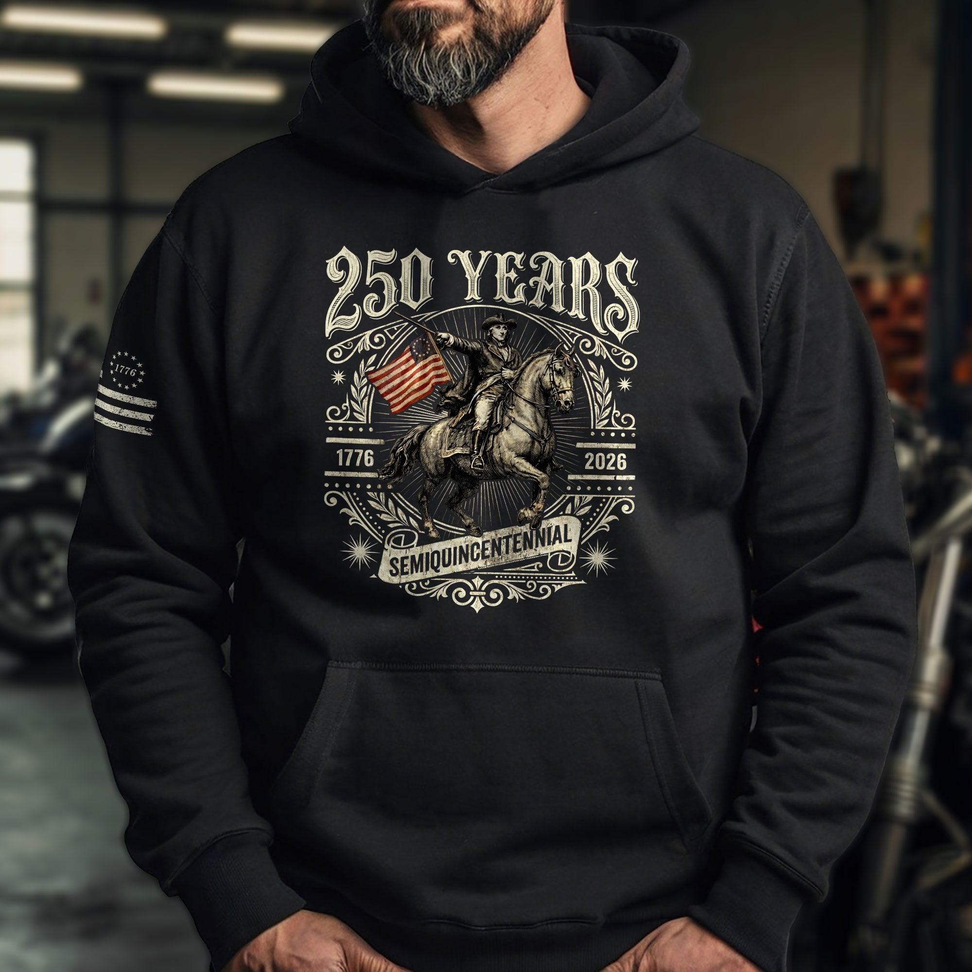 USA Semiquincentennial 250 Years Hoodie 1776–2026 American Heritage Freedom Journey