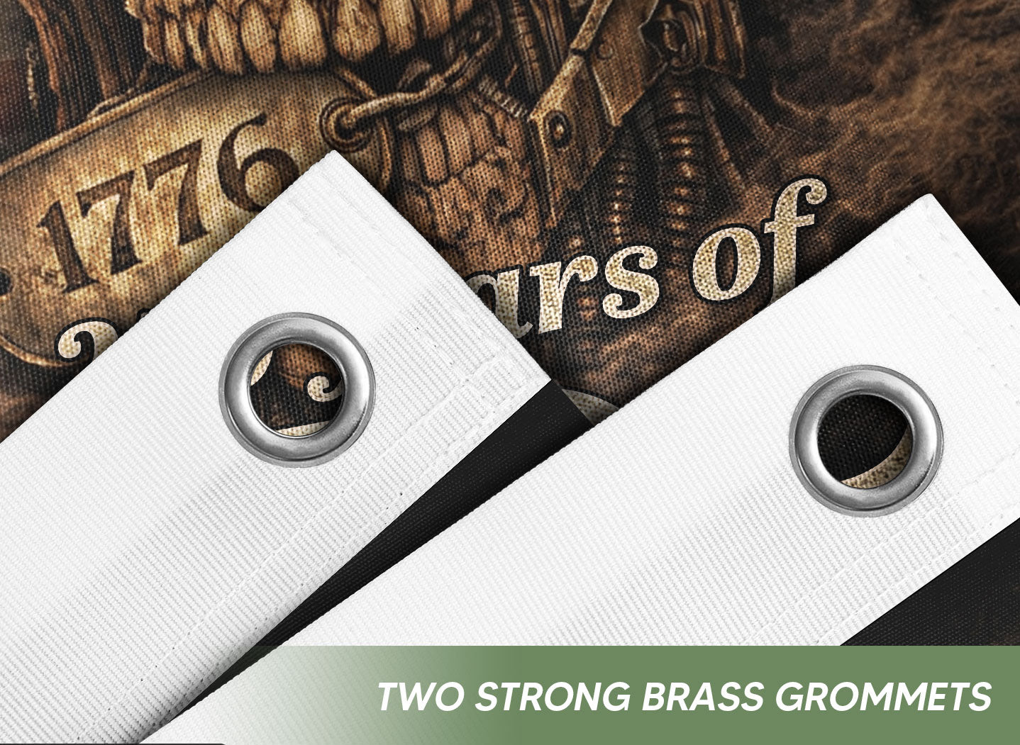 United States of America 250th Anniversary Flag 1776-2026 Mechanical Metal Cyber Skull Patriotic Garden Flag