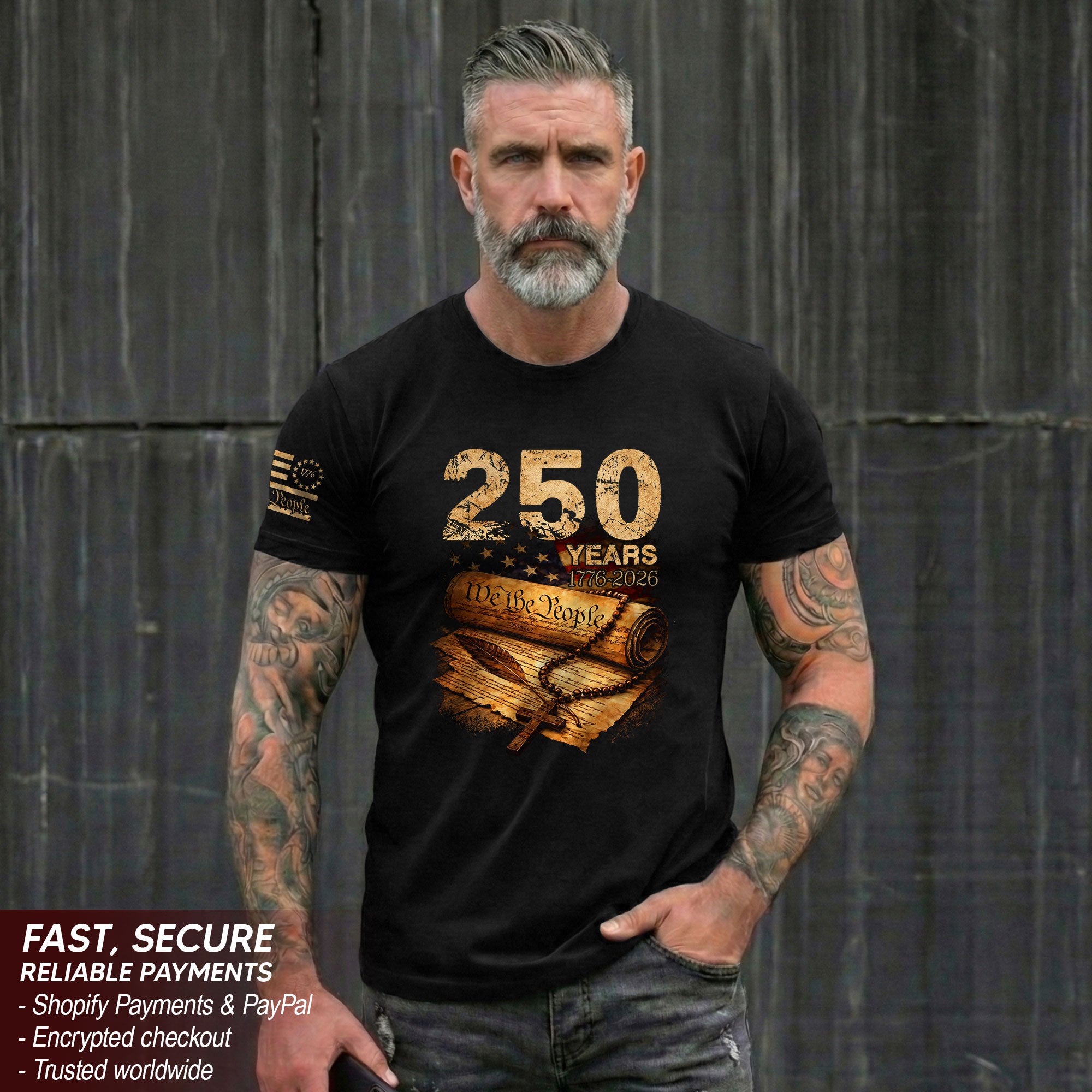 Christian Patriotic USA Shirt 250 Years Independence Since 1776 Faith Shirt