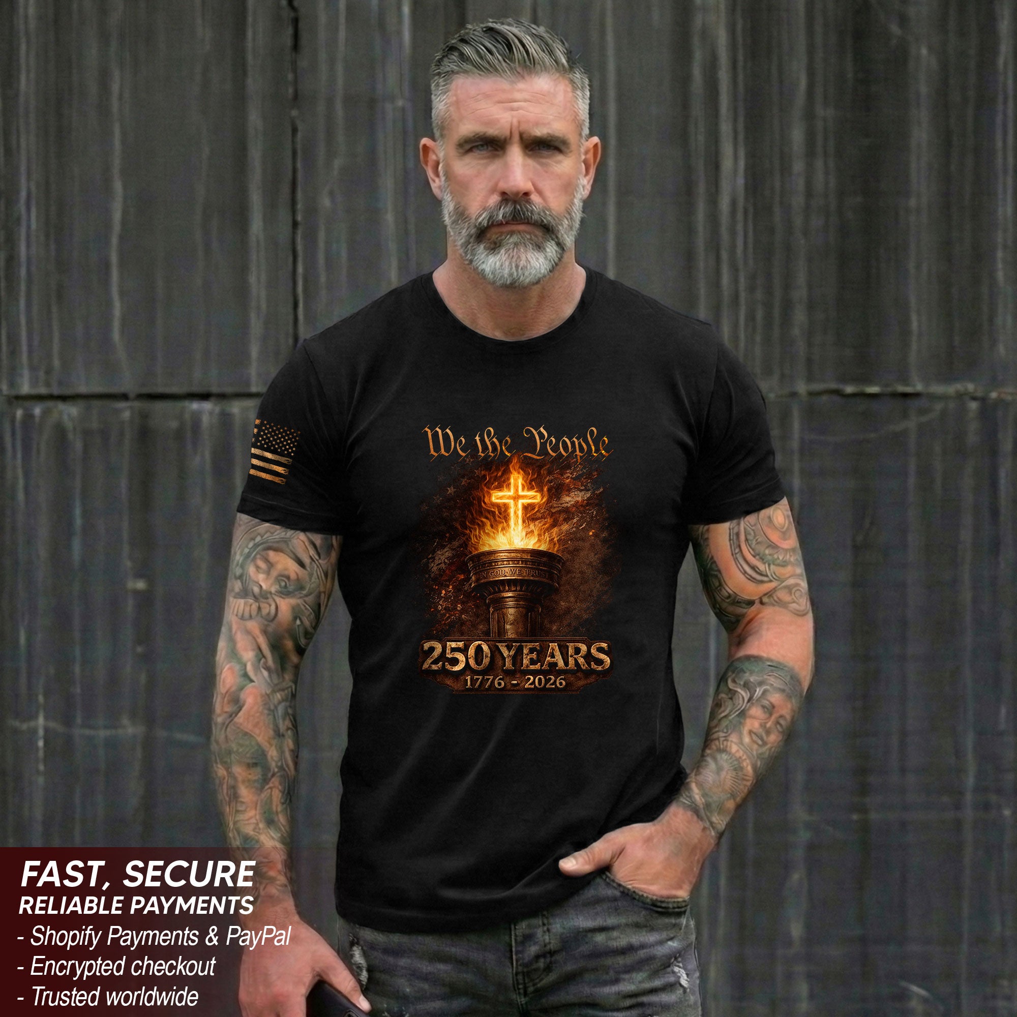 USA 250 Years Christian Freedom Heritage Shirt Patriotic Faith Apparel