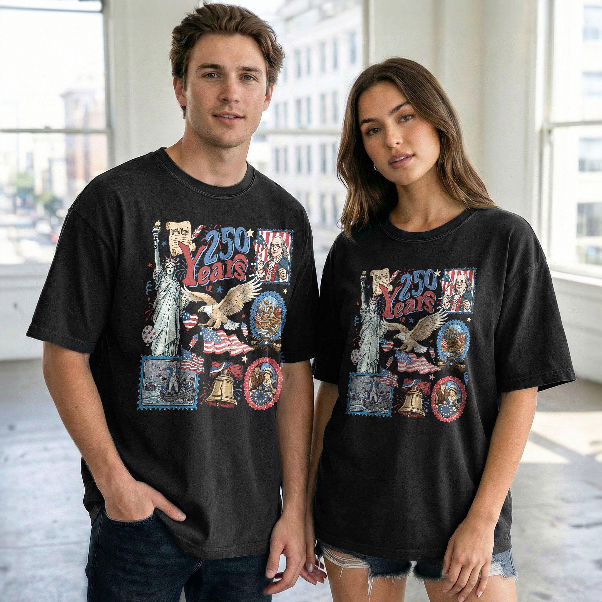 250th Anniversary America 1776-2026 Shirt - Groovy Vintage Patriotic Statement Tee