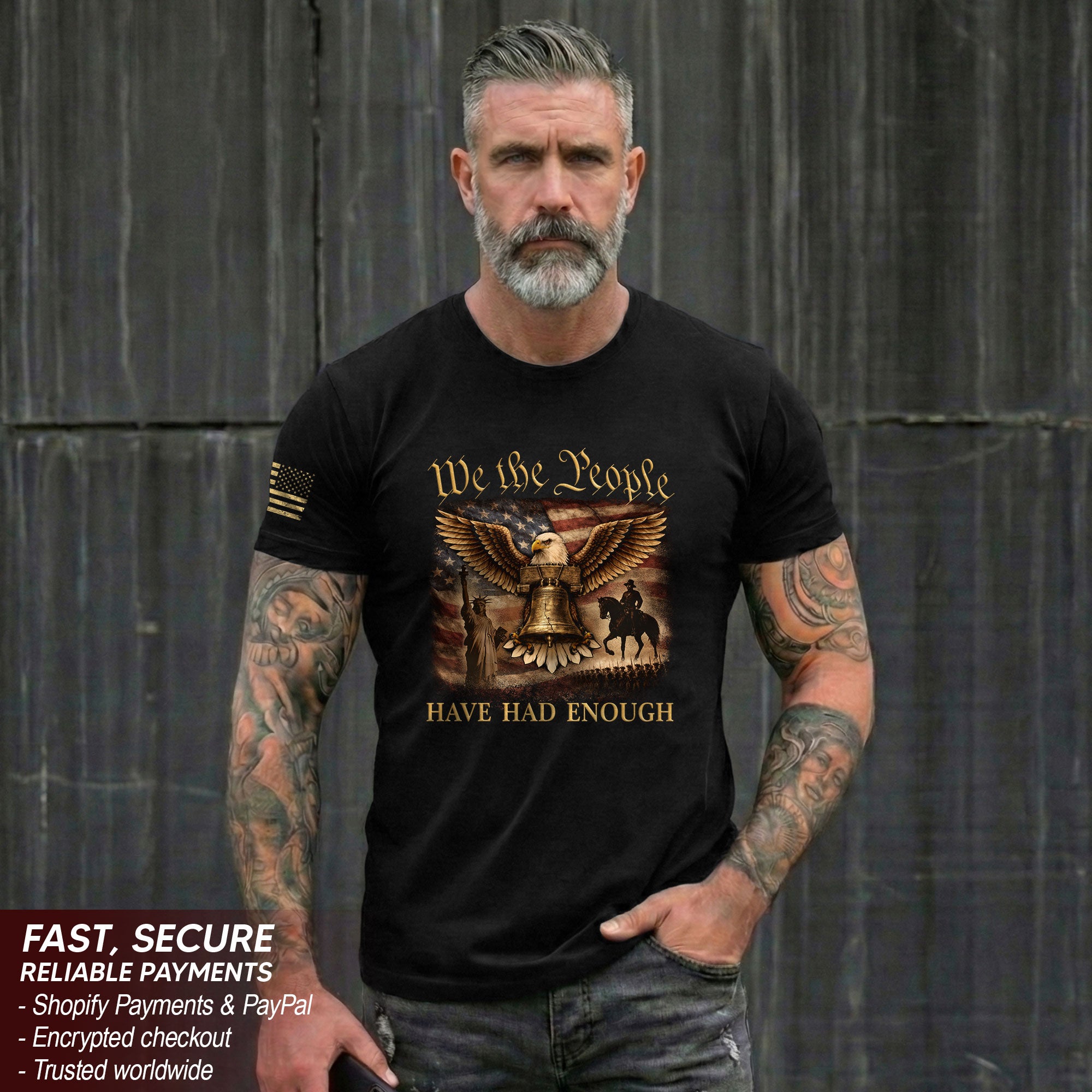 We The People Have Had Enough T-Shirt Patriotic Eagle & Liberty Bell American Heritage Graphic Tee