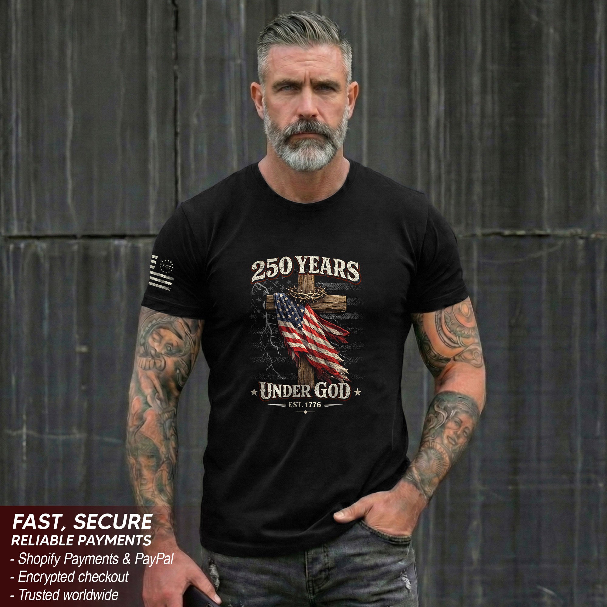 America 250 Years Faith Freedom Legacy Christian T Shirt - One Nation Under God Semiquincentennial Tee