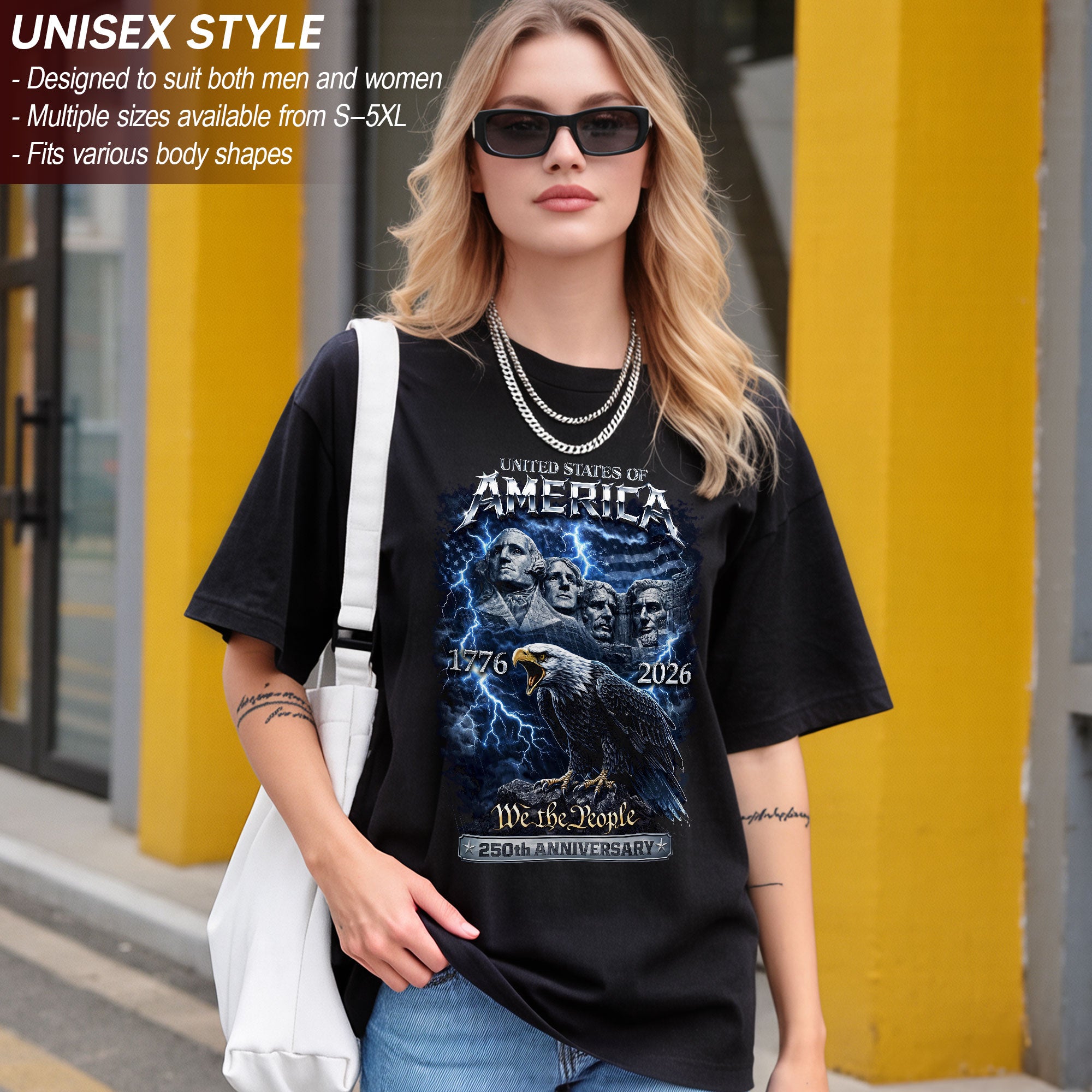 America 1776–2026 – 250th Anniversary We The People Lightning Eagle Tee