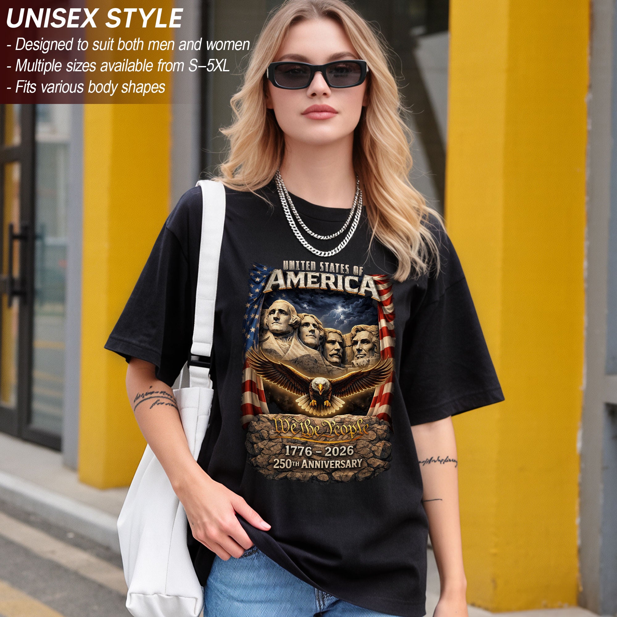 United States of 250 Years America Anniversary 1776–2026 – Monument Tribute Patriotic T-Shirt