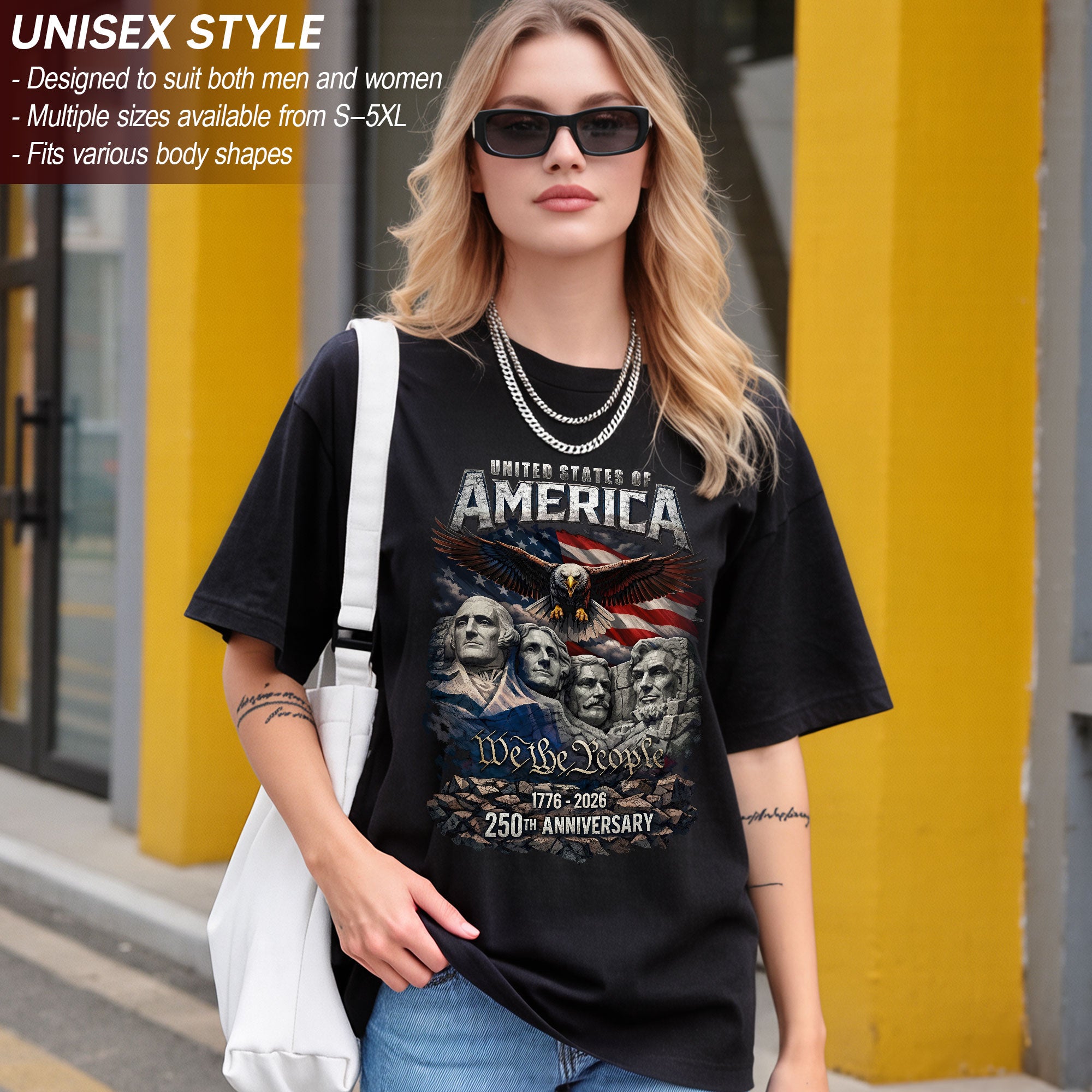 United States of America 1776–2026 – 250th Anniversary Founders & Eagle Graphic Tee