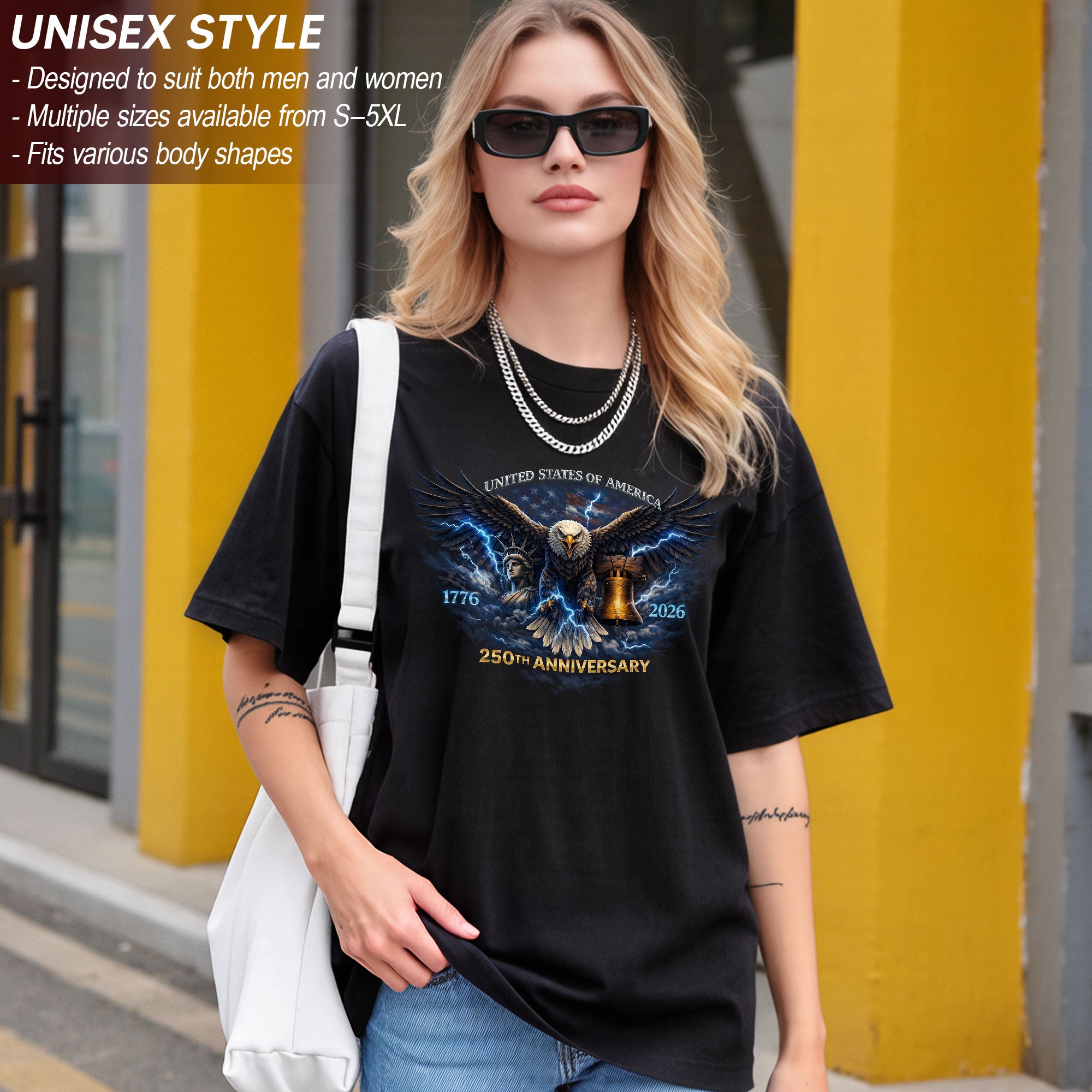 Vintage USA July 4th Independence Day 250th Anniversary Shirt - Bootleg 90s Eagle Graphic Patriotic Streetwear Tee