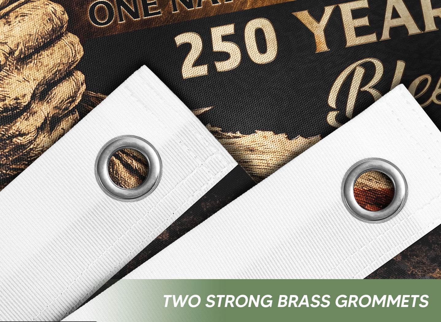 250 Years of Blessings Flag - Christian American One Nation Under God Patriot & US Flag Banner Heritage