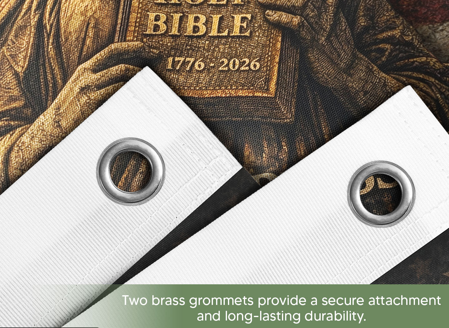 One Nation Under God 250 Years America Anniversary Flag - 250 Years of Blessings Holy Bible & Cross Banner, 1776-2026 Patriotic Double Sided Flag