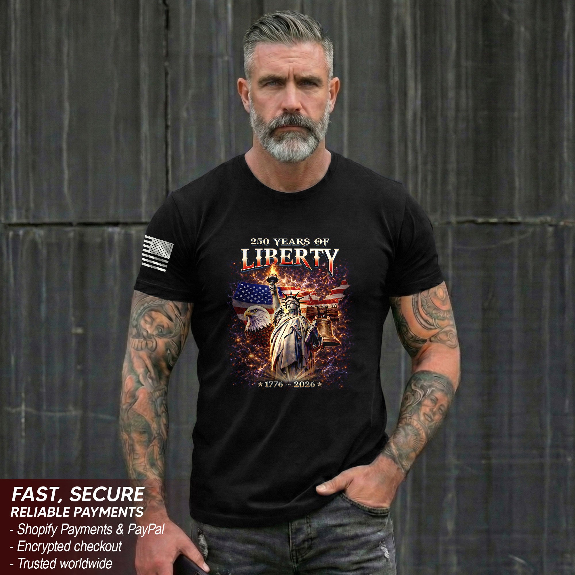 America 250th Anniversary Shirt - 1776-2026 Liberty Bell Tee, 250 Years of Freedom USA Birthday Merchandise