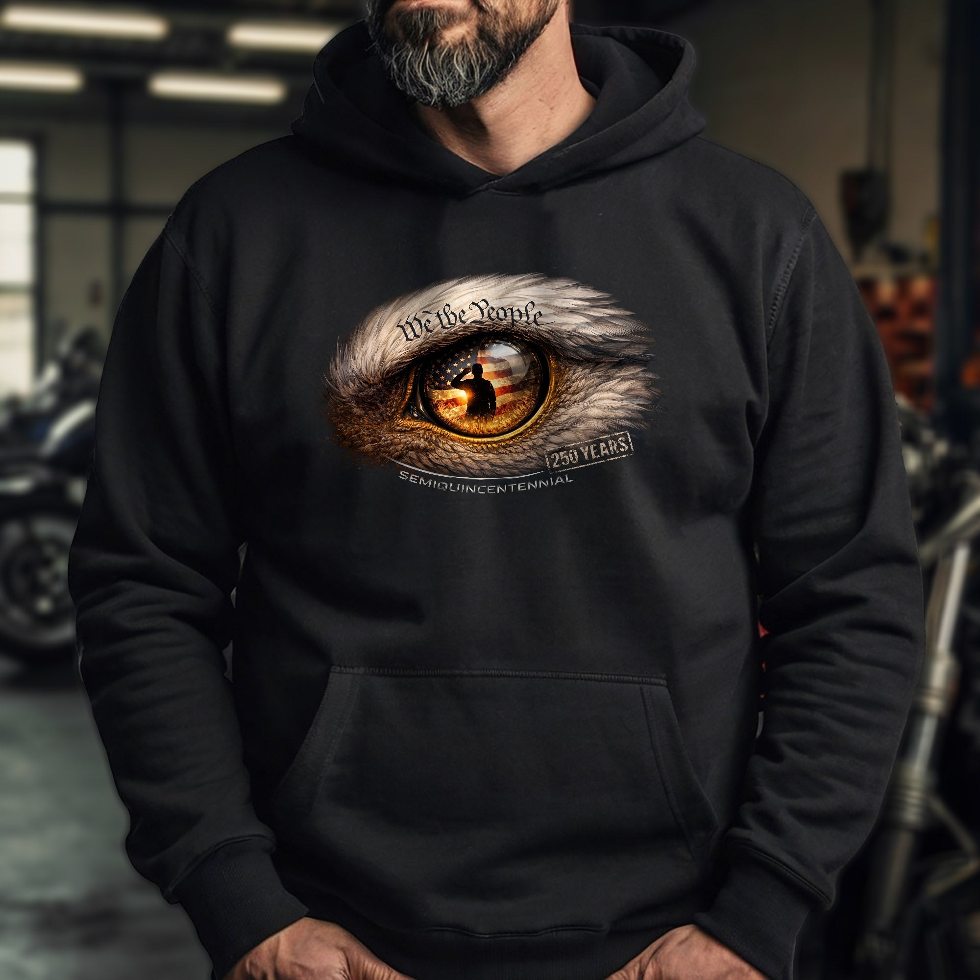 Semiquincentennial Vision Hoodie – 250 Years We The People Patriotic Eye Graphic