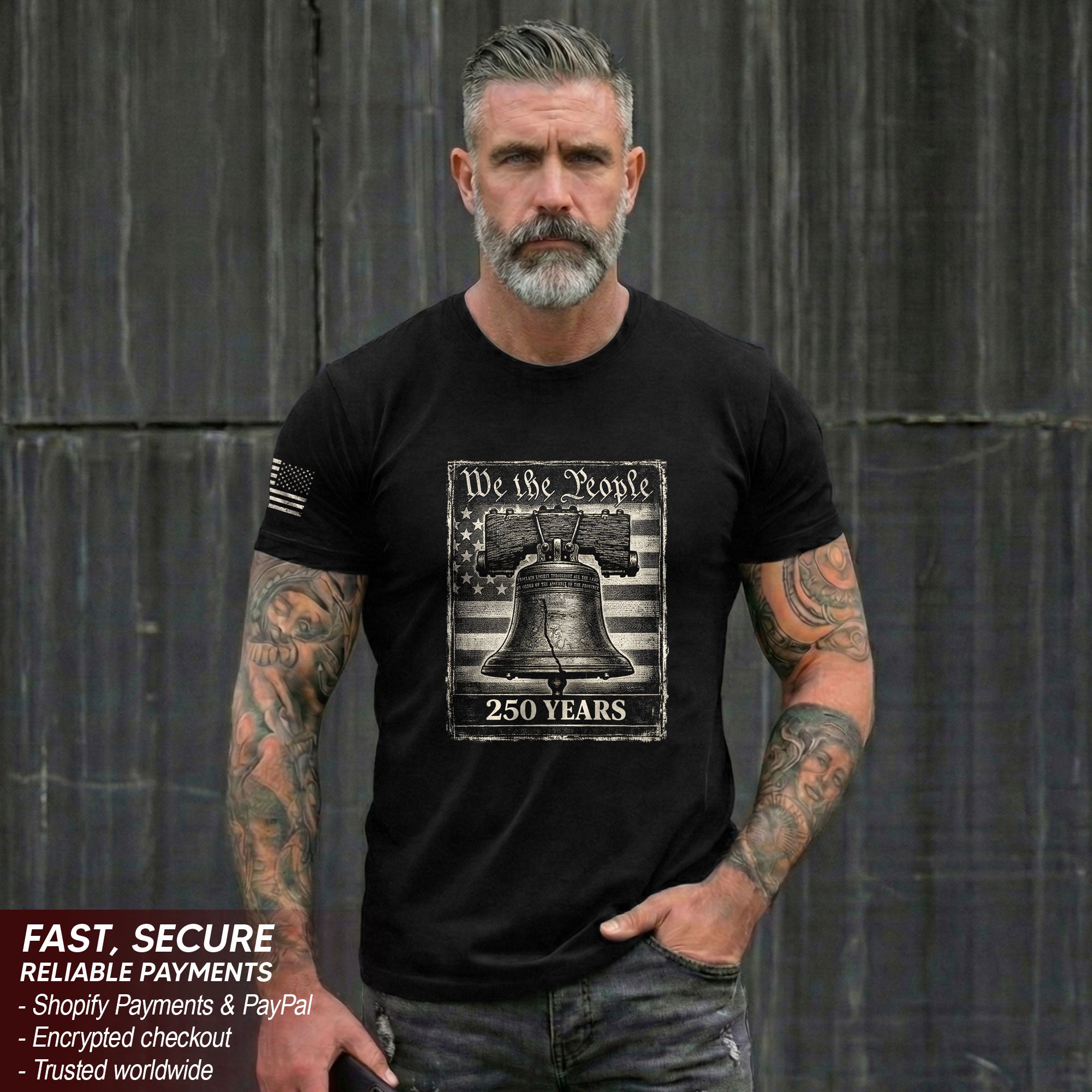 America 250th Anniversary T-Shirt - 250 Years 1776-2026 Liberty Bell "We The People" Patriotic Tee