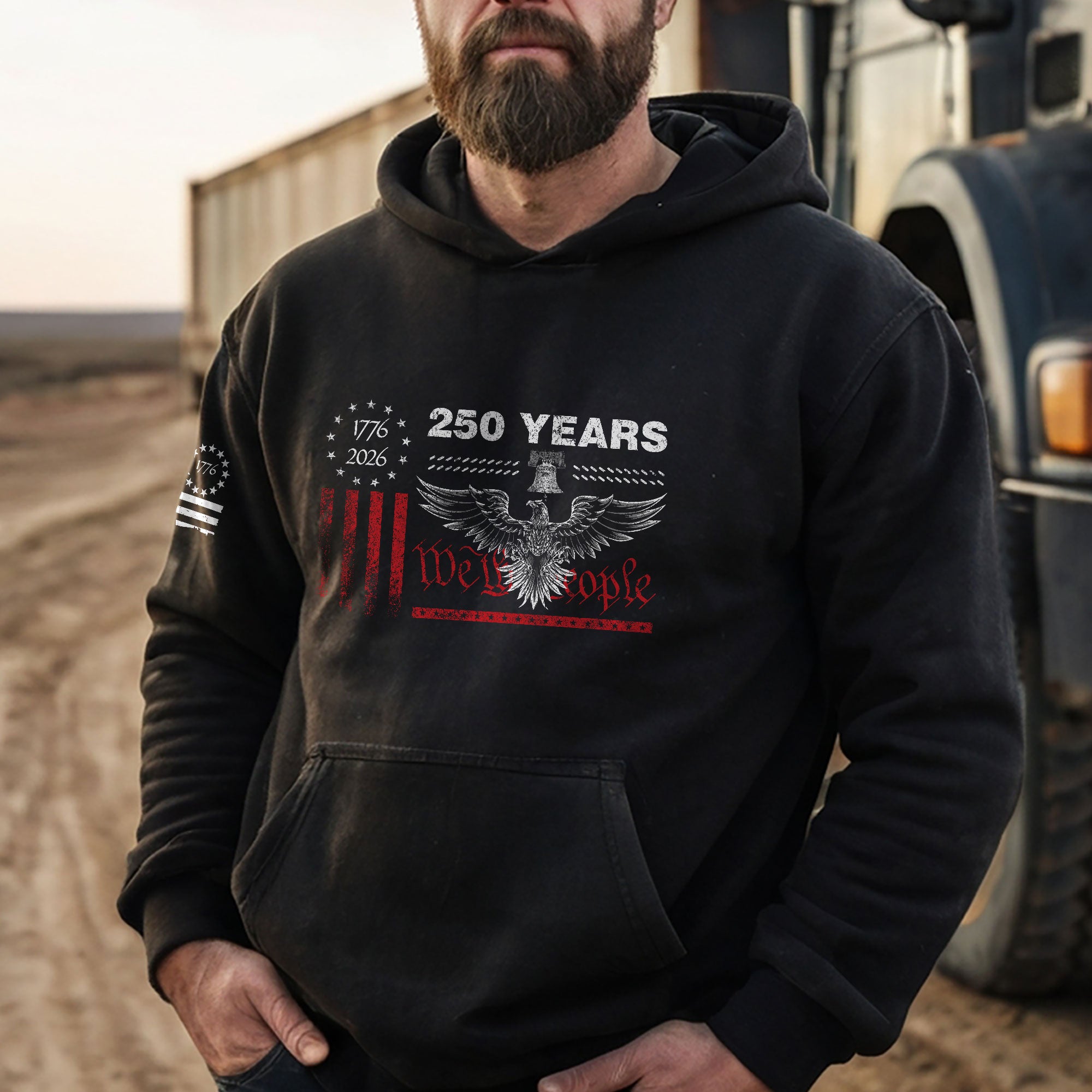 USA 250th Anniversary 1776-2026 Semiquincentennial Hoodie – We The People Eagle Patriotic Flag 250 Years Freedom Apparel