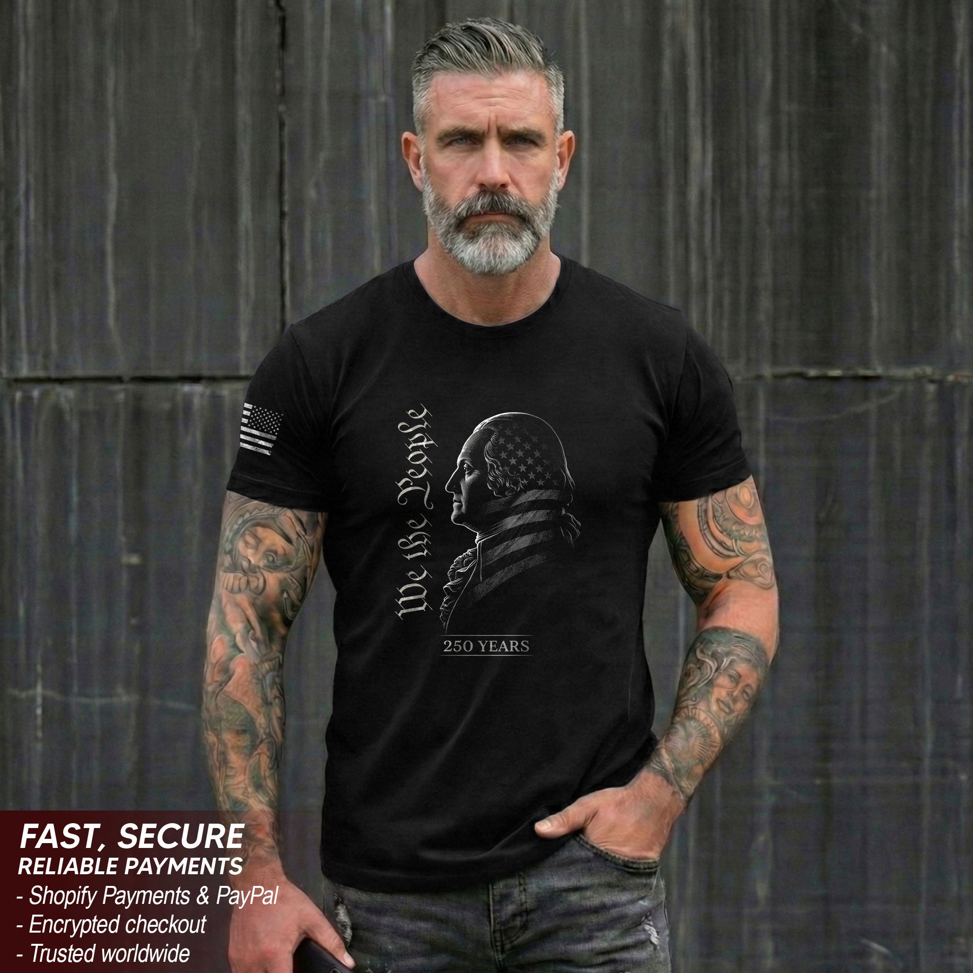 America 250th Anniversary 1776-2026 Semiquincentennial T-Shirt – Retro We The People George Washington Patriotic Men's Tee