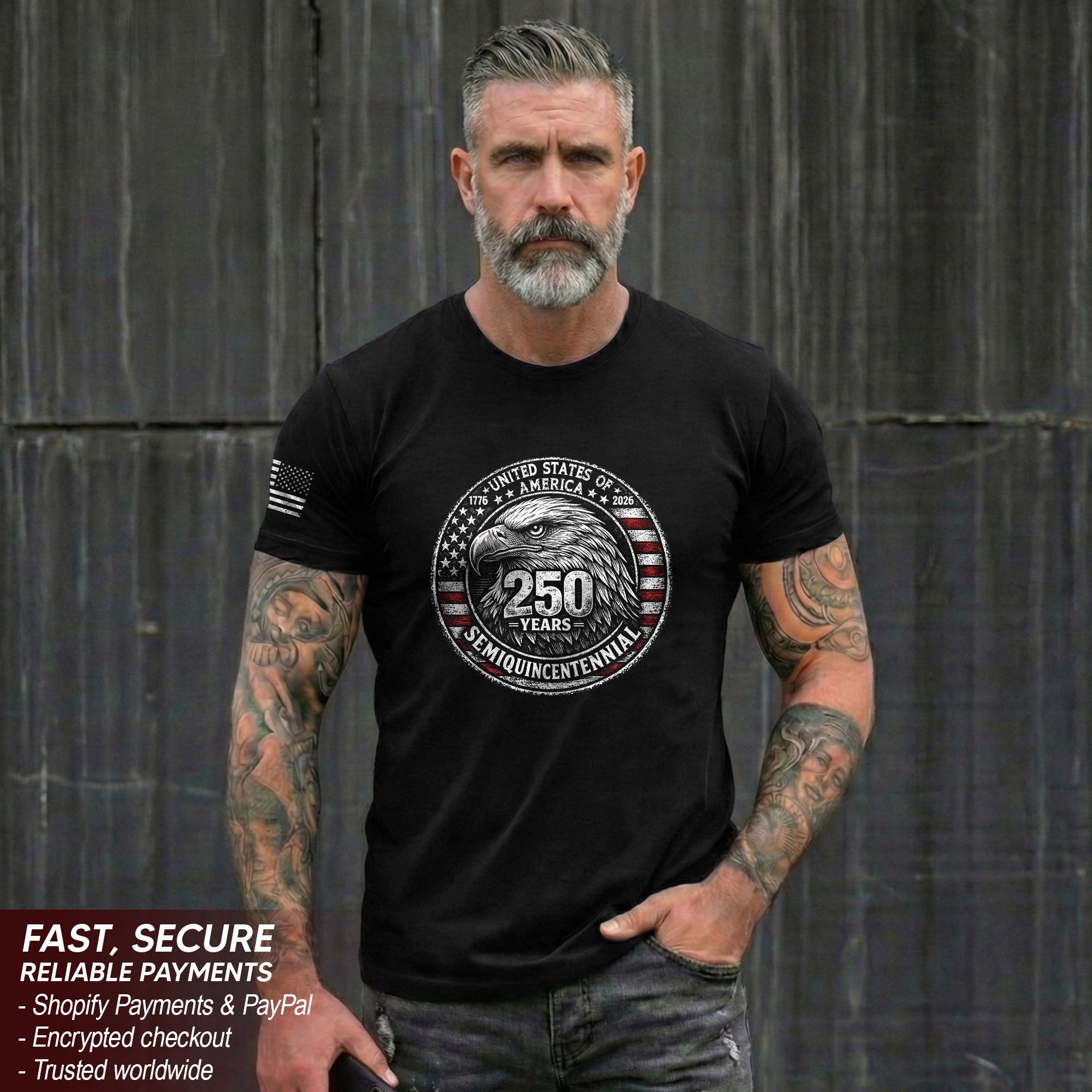 America 250th Anniversary T-Shirt 1776-2026 – Bald Eagle Independence Tribute Tee