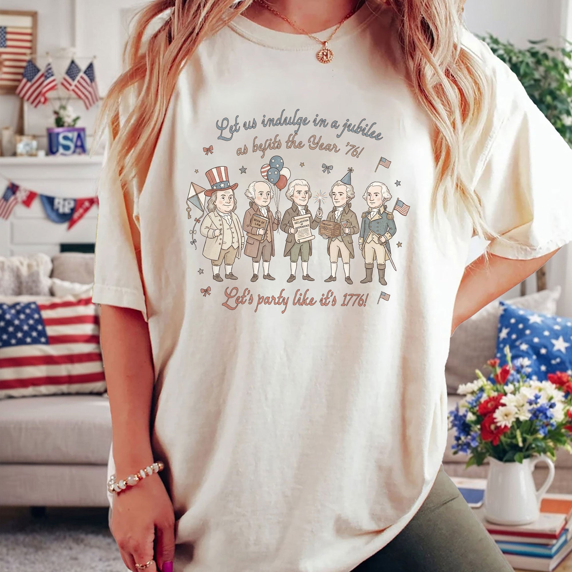 Funny Founding Fathers Shirt Let's Party Like It's 1776 Patriotic 250 Years