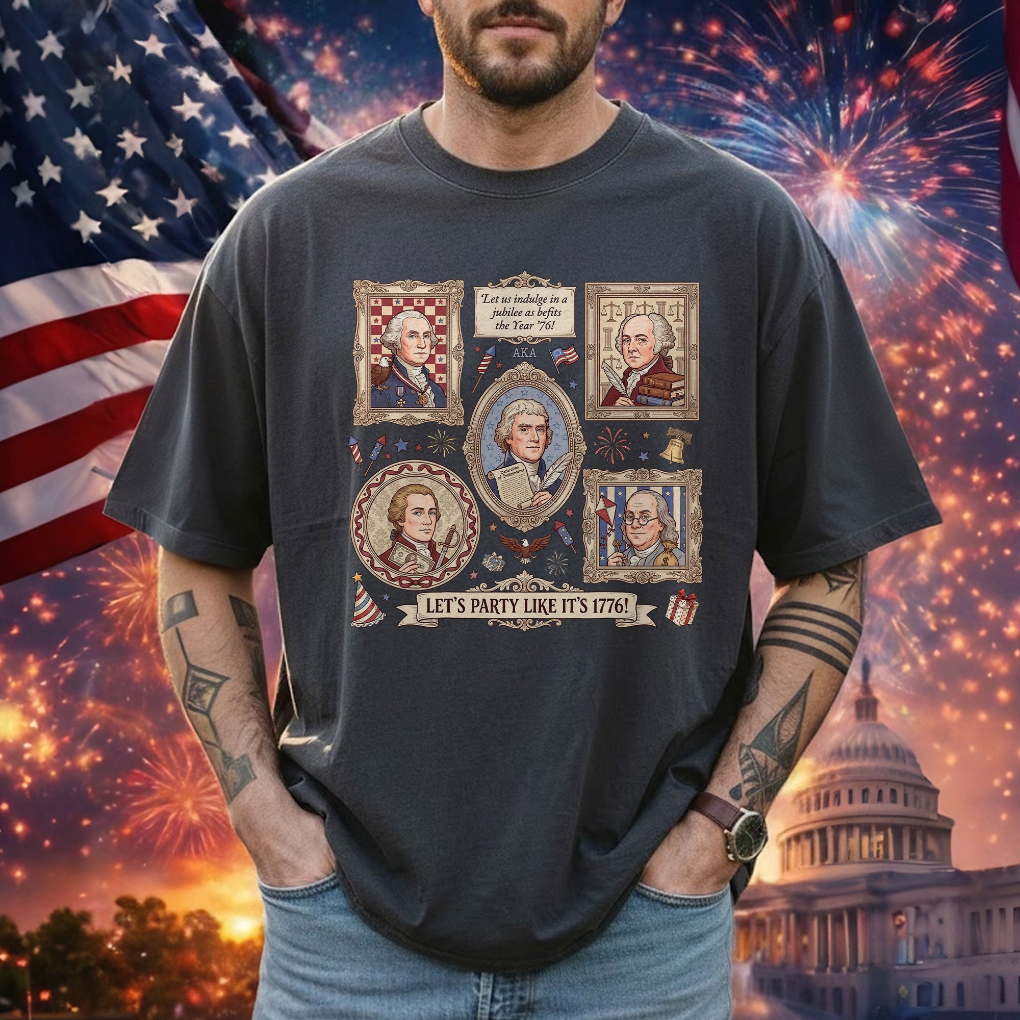 250th Anniversary 1776 Founding Fathers Shirt Patriotic American History