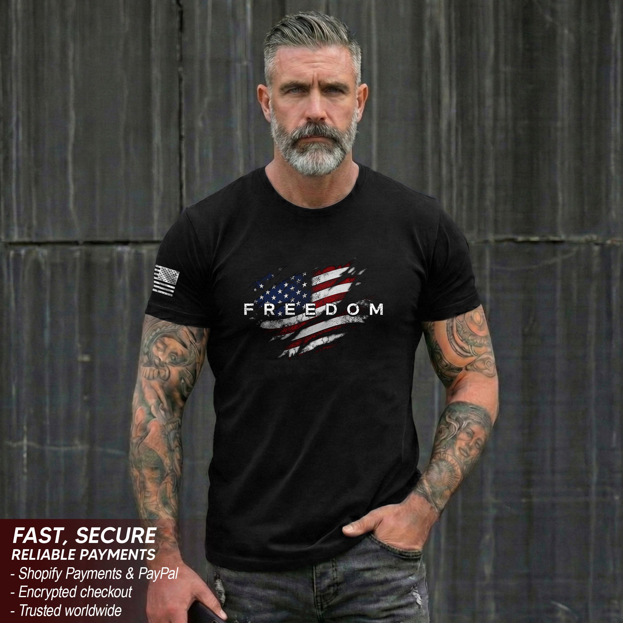 Freedom 2D Shirt American Flag Distressed Graphic Patriotic USA Tee Shirt