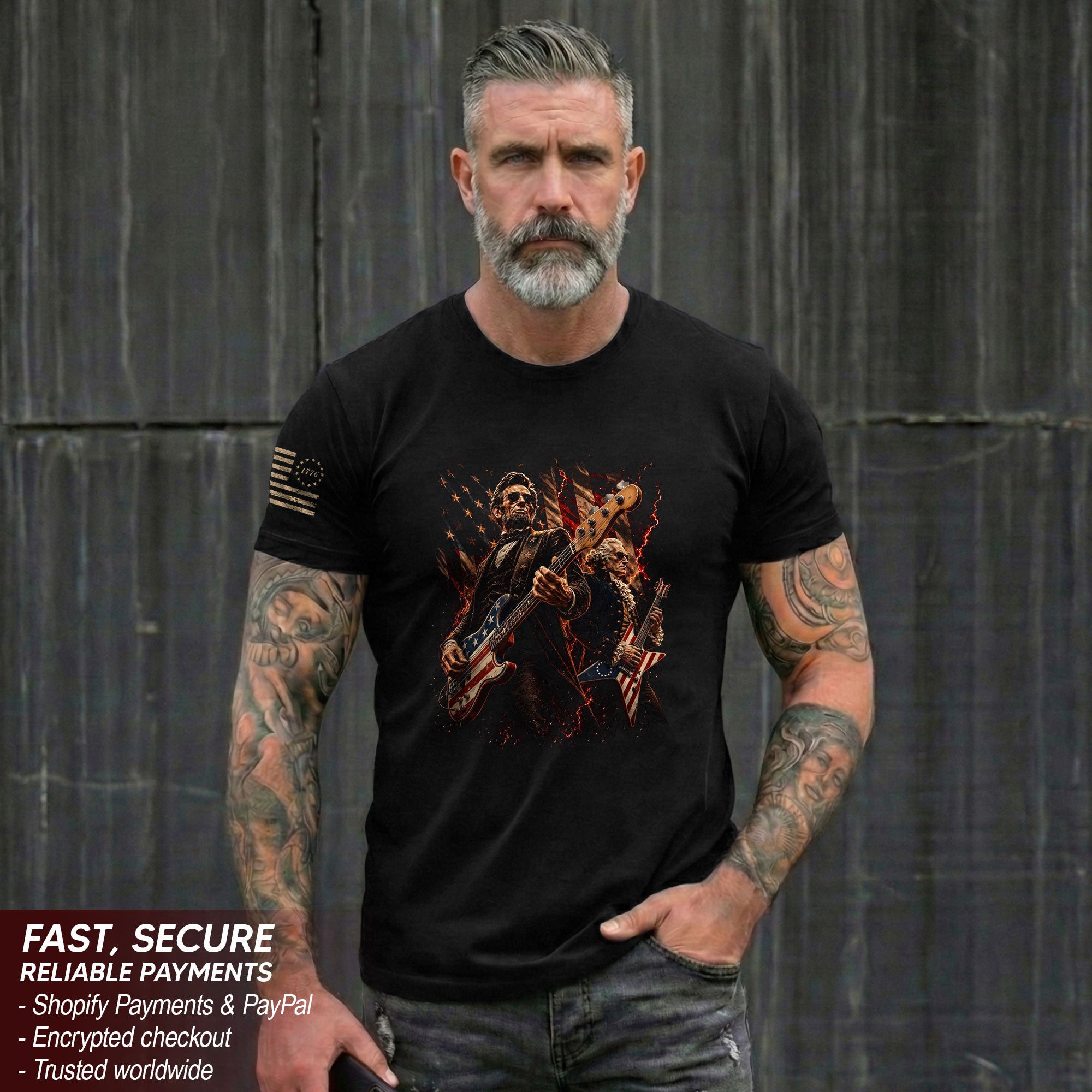 Patriotic Guitar Heroes Shirt 250 Years of Freedom Vintage American Rock Tee