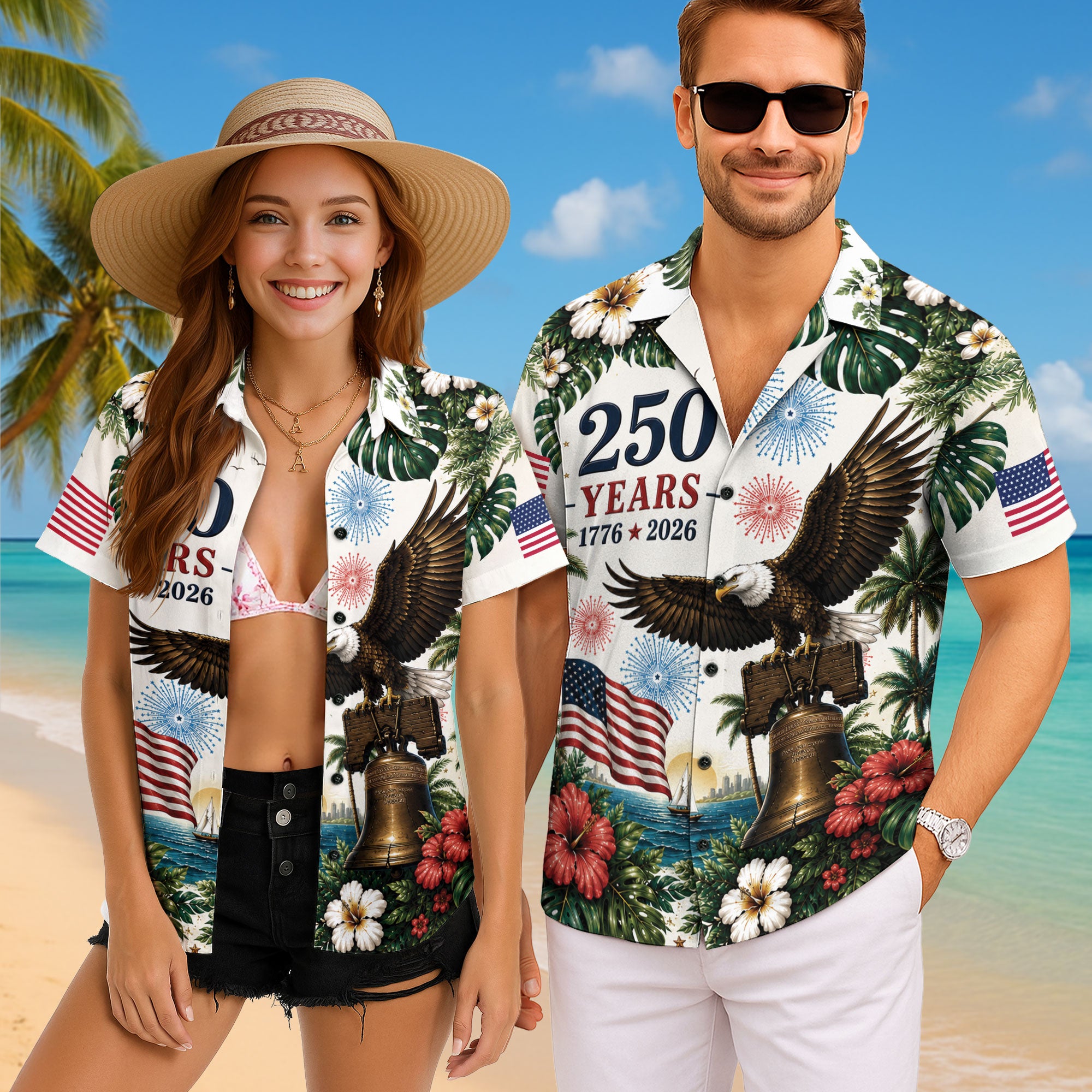 United States 250 Years Hawaiian Shirt Patriotic Eagle Tropical Independence Day Gift