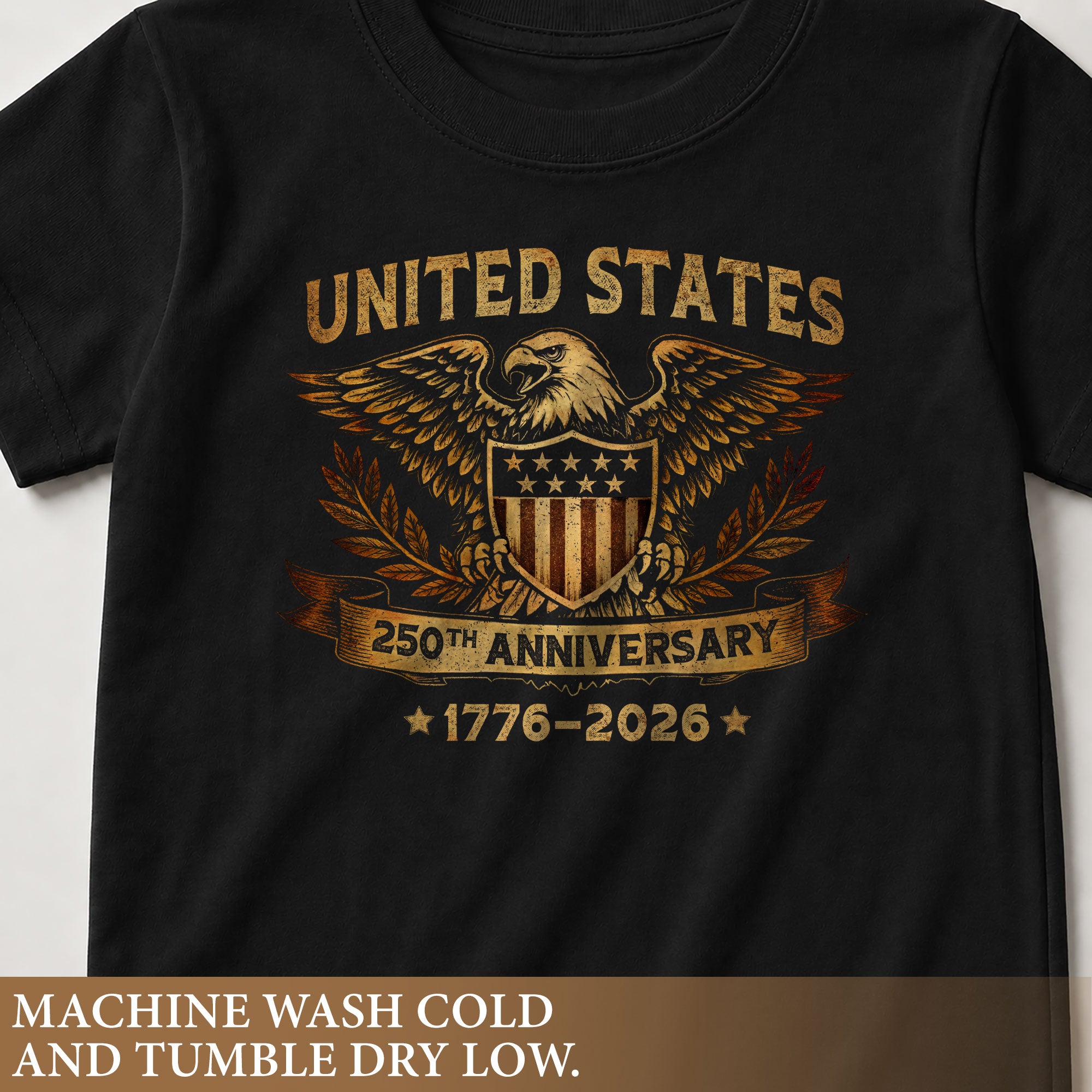 Kid T-Shirt United States 250th Anniversary | Patriotic 1776-2026 Eagle Shield Boys Girls