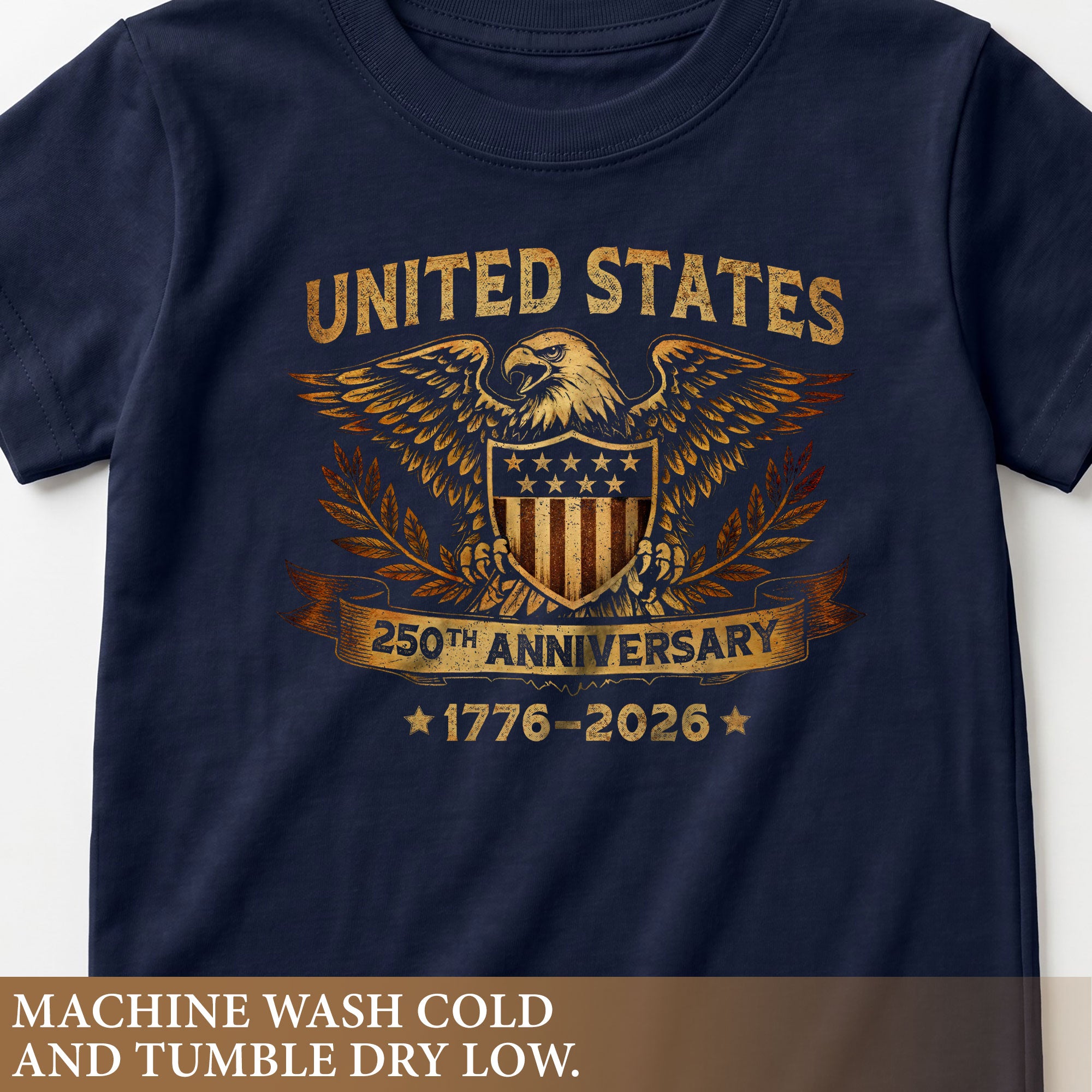 Kid T-Shirt United States 250th Anniversary | Patriotic 1776-2026 Eagle Shield Boys Girls