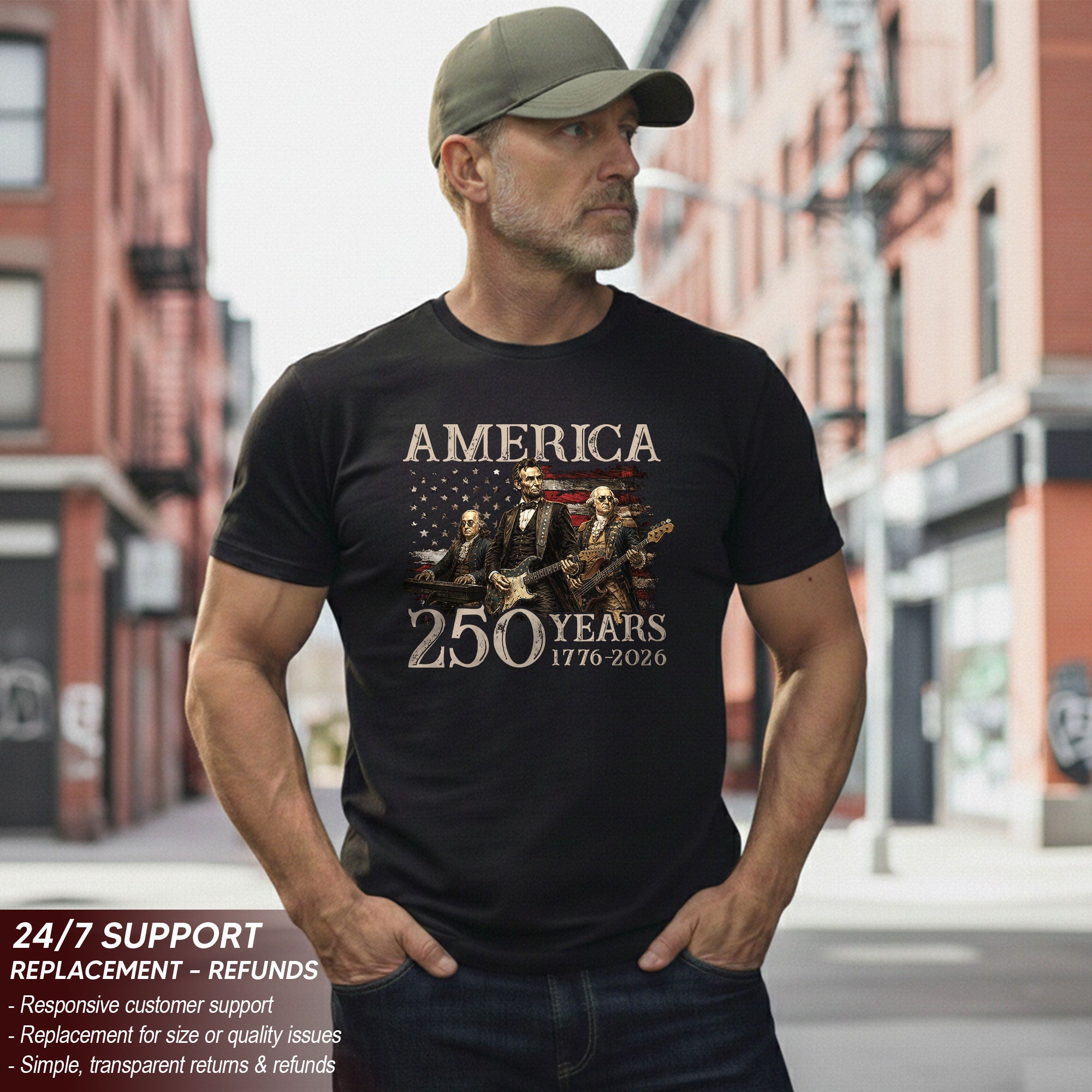 Graphic Lincoln Presidents T Shirt America 250 Years Patriotic 1776 2026 Summer