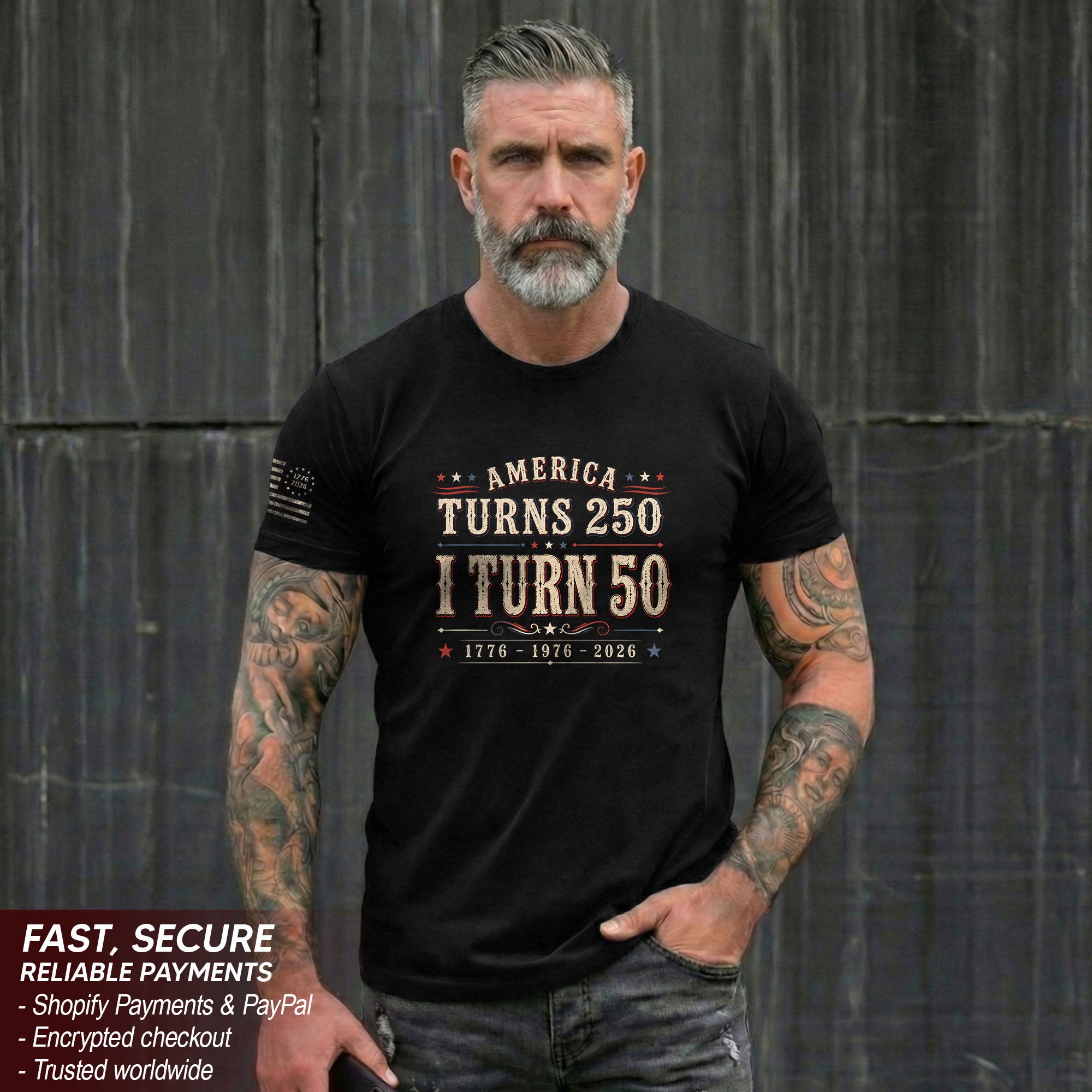 Classic 1976 Milestone Tee - Marking A Grand 250 Year National Legacy 1776-2026 Apparel