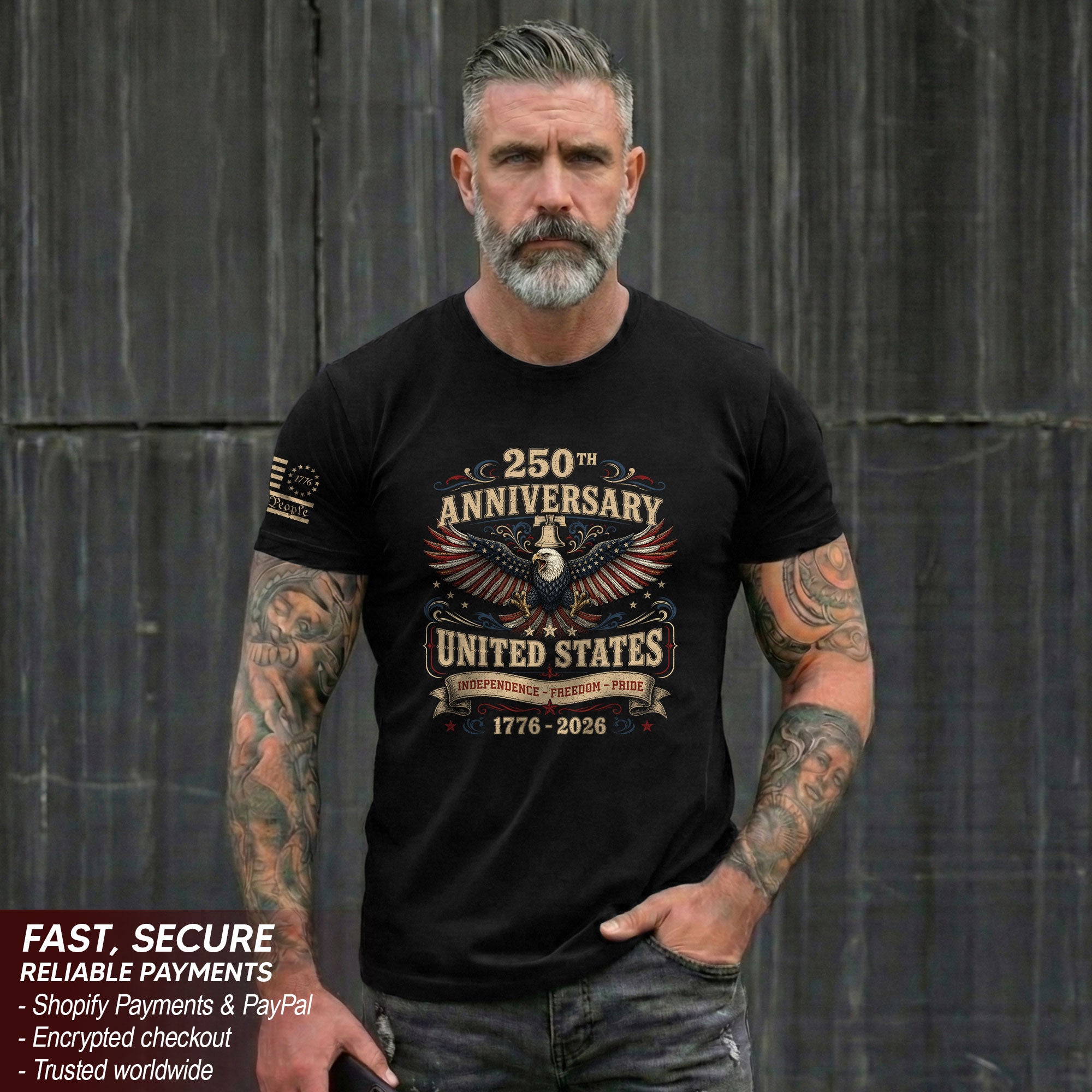 US 250th Anniversary Eagle Shirt 1776-2026 Patriotic Graphic Tee Independence Apparel