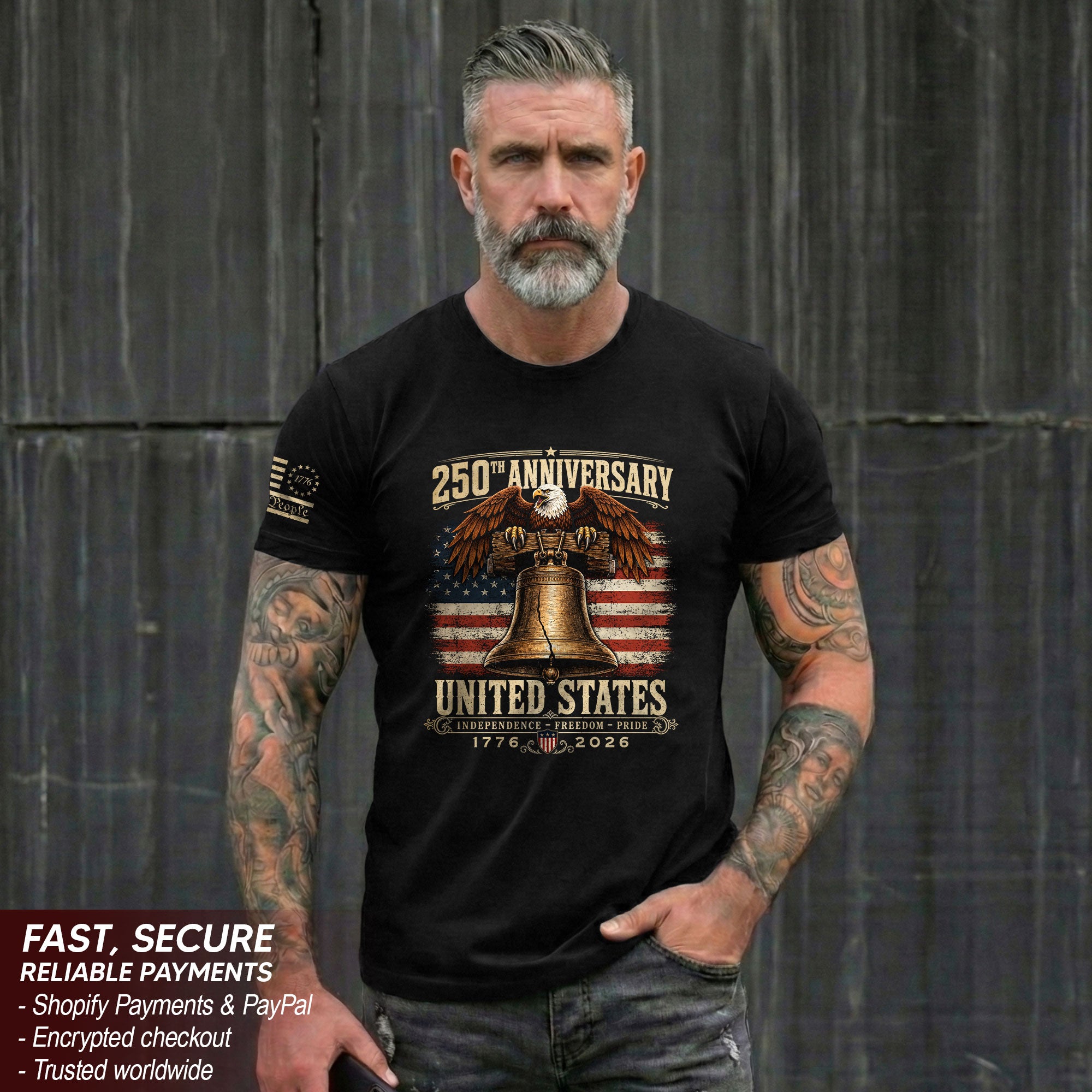 Liberty Bell Eagle Shirt 250th Anniversary 1776-2026 United States Patriotic Graphic Tee