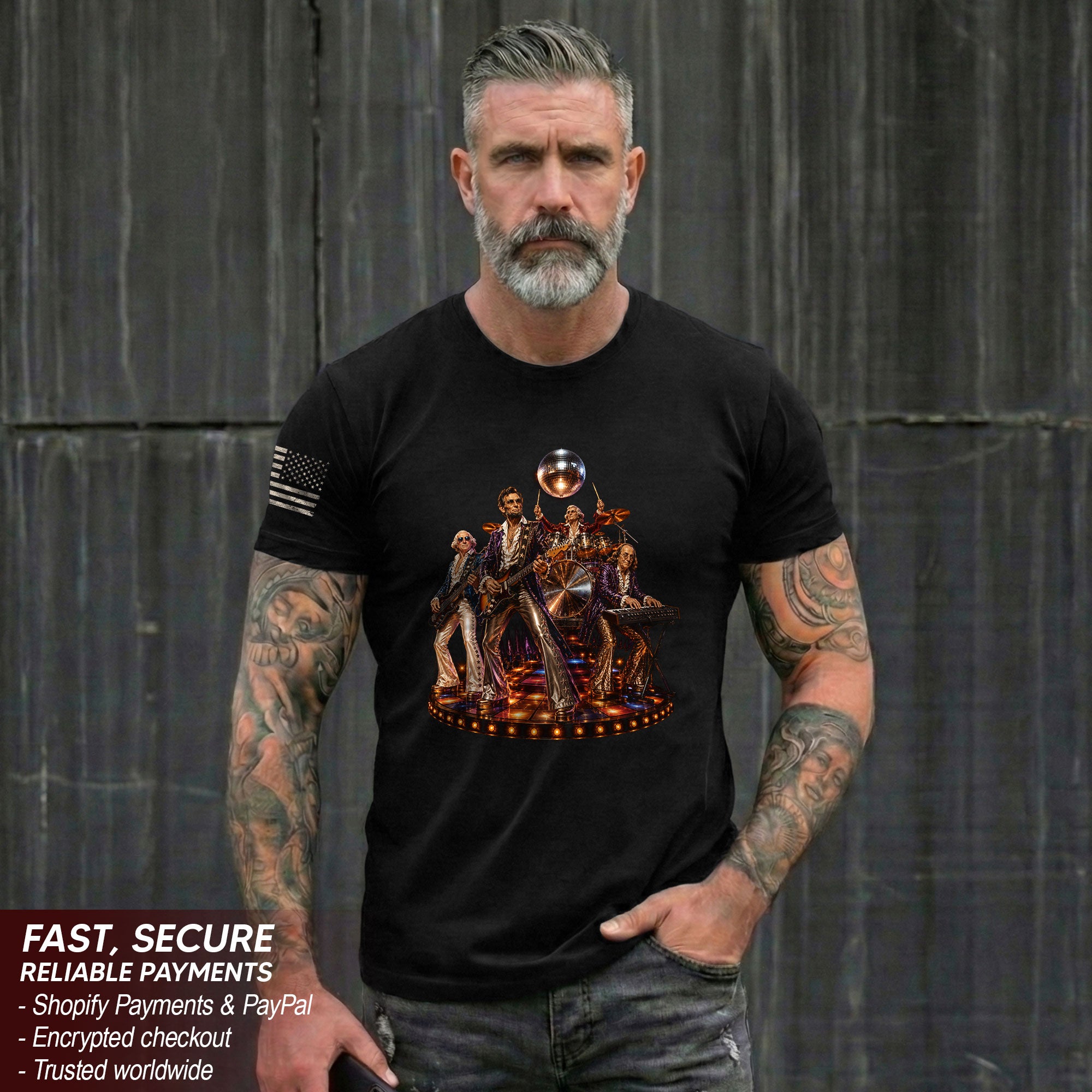 Unique Abraham Lincoln Disco Shirt - Historical Patriotic Band Graphic Print Tee