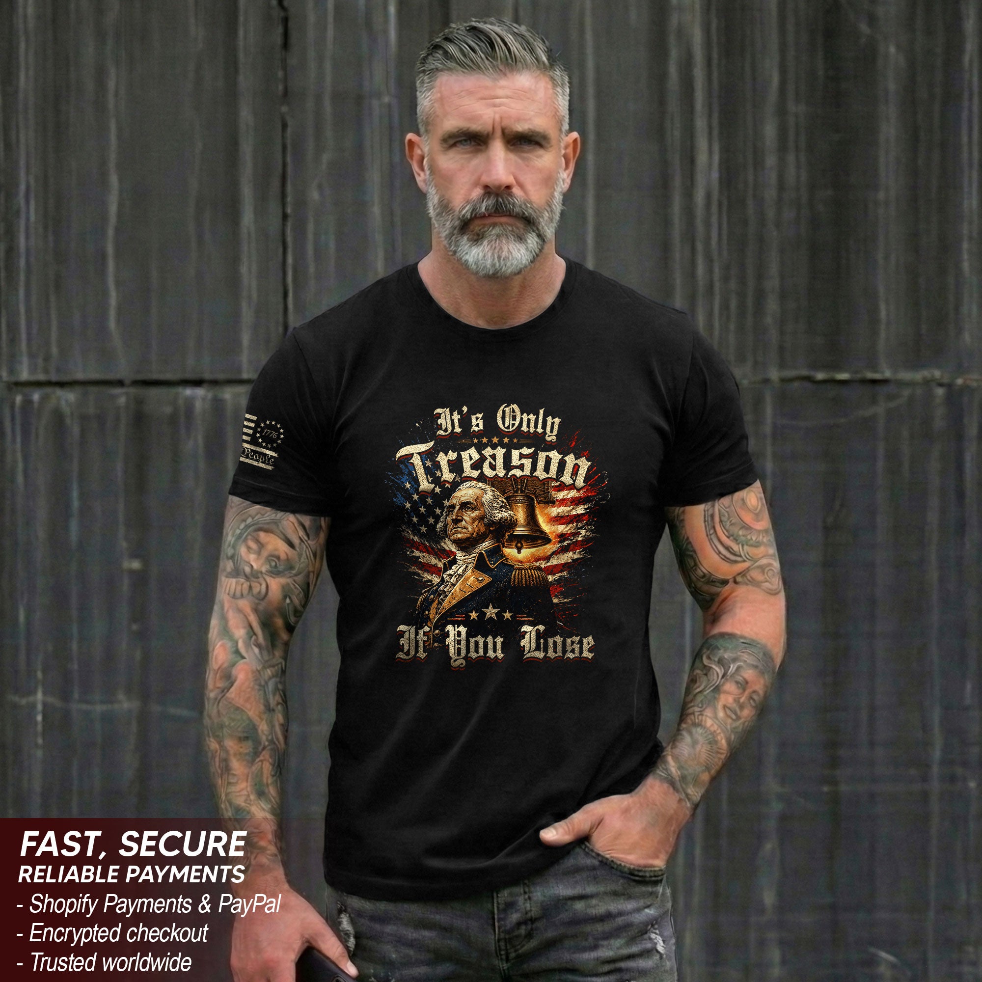 George Washington T-Shirt - It’s Only Treason If You Lose American Flag Graphic Tee