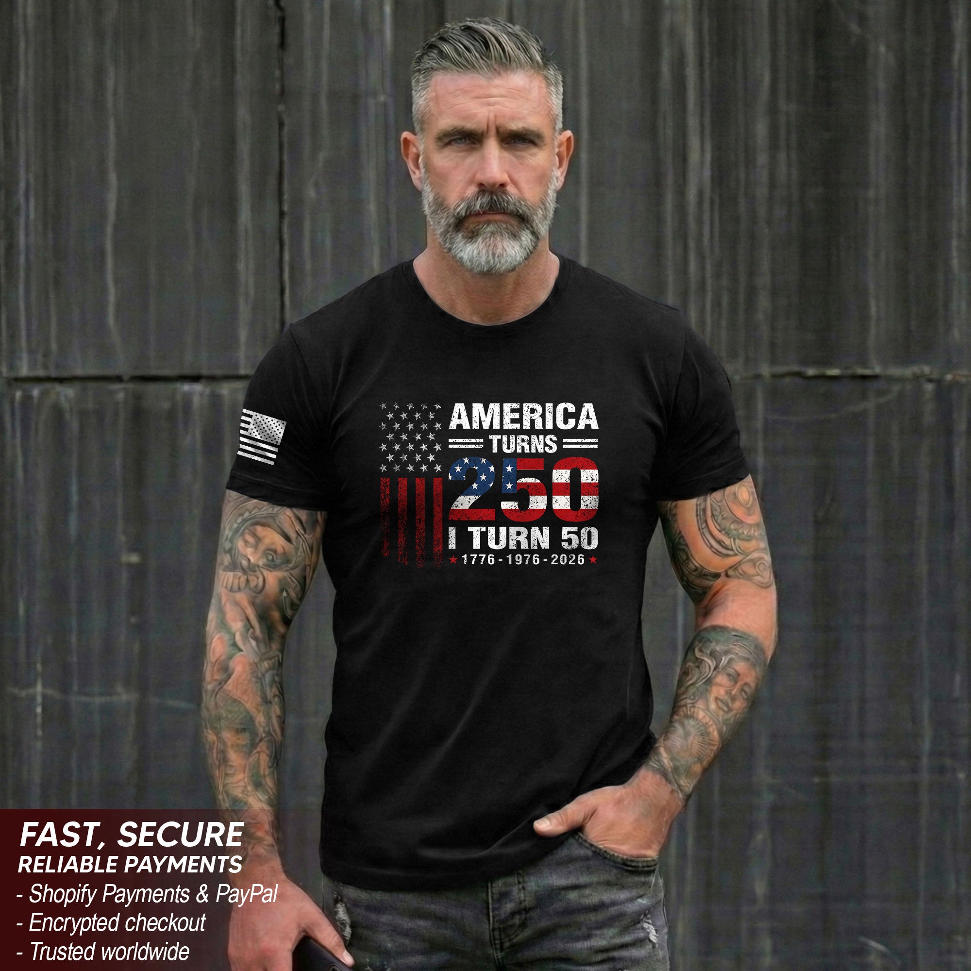 Vintage Style 250 & 50 Birthday Shirt: 1776-2026 Patriotic Anniversary Graphic Tee