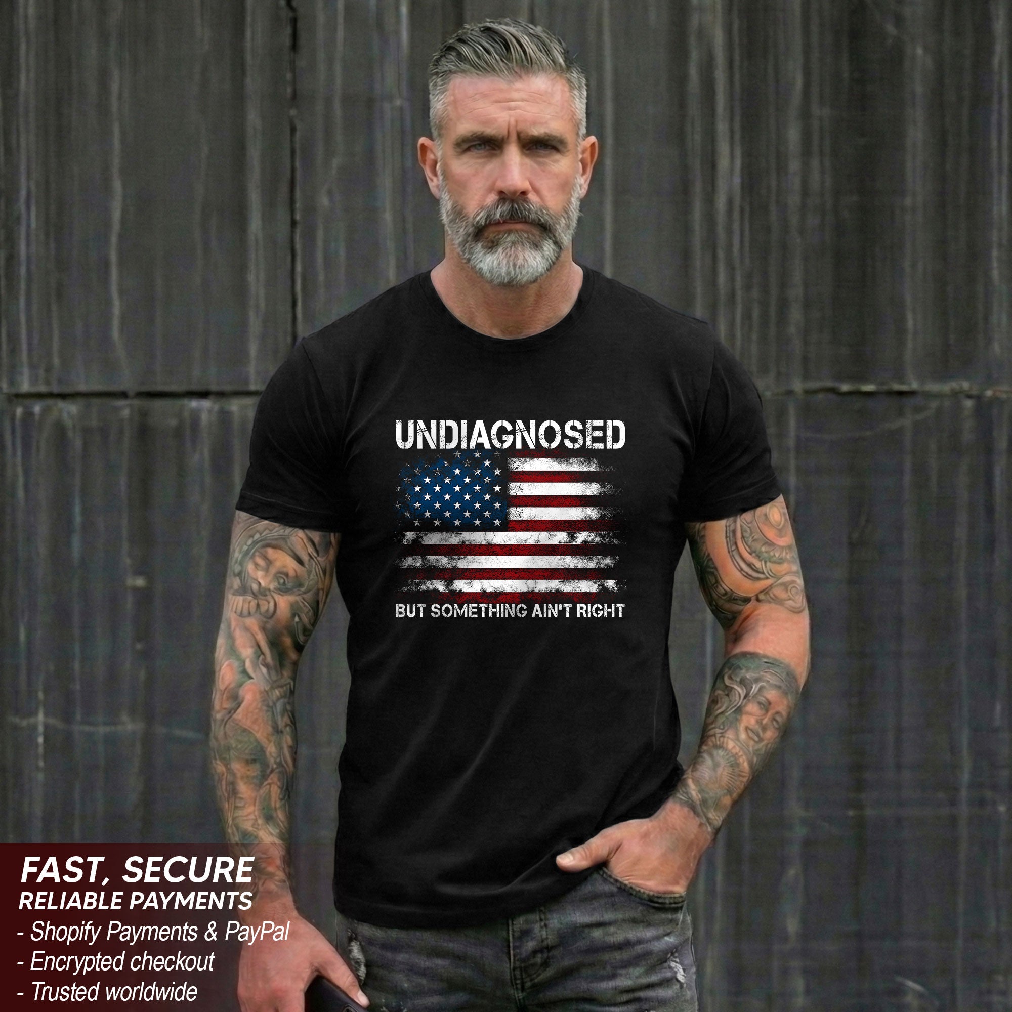 Undiagnosed But Something Ain't Right Graphic Tee Distressed USA Flag Patriotic Shirt