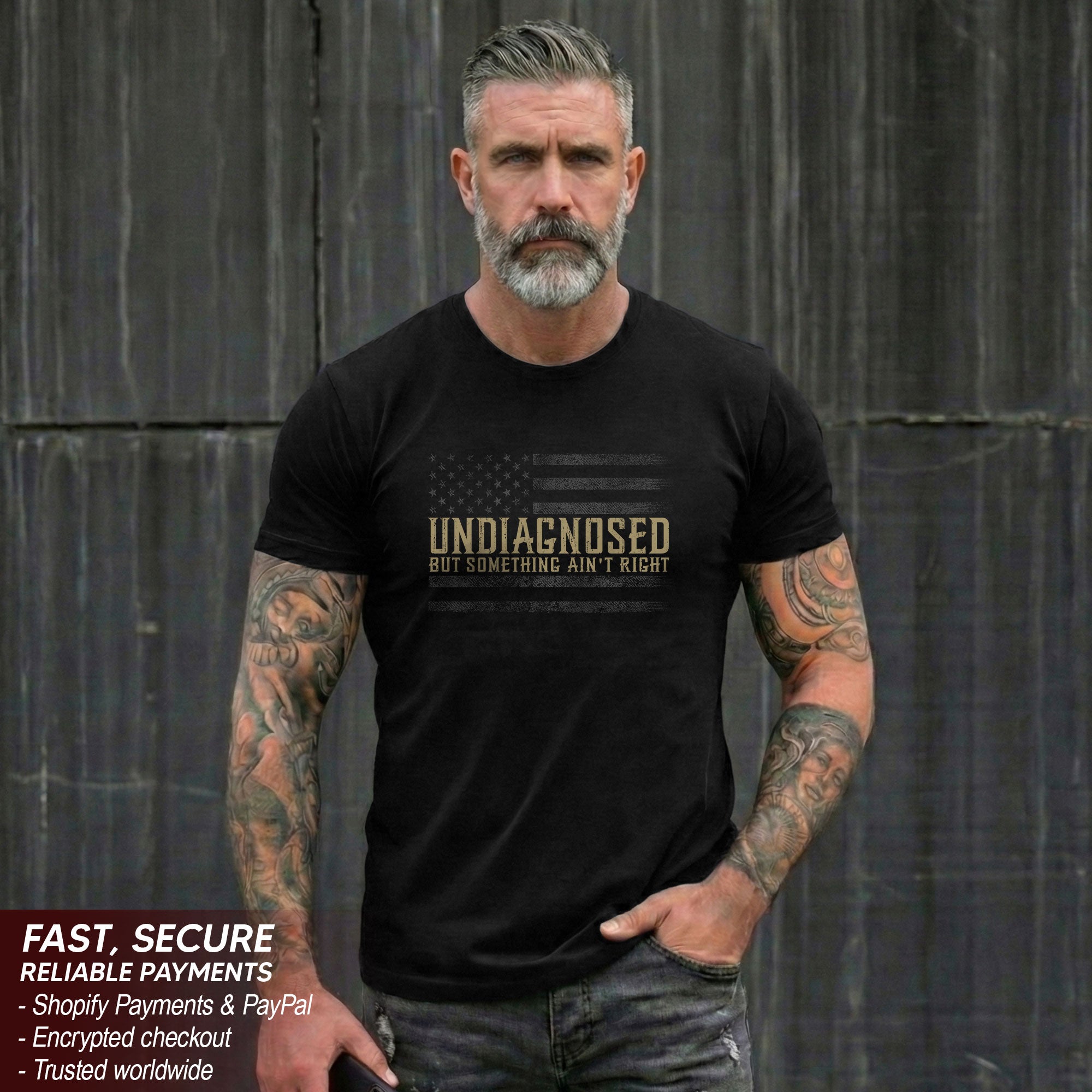 Undiagnosed But Something Ain't Right Graphic Tee Tactical USA Flag Patriotic Shirt