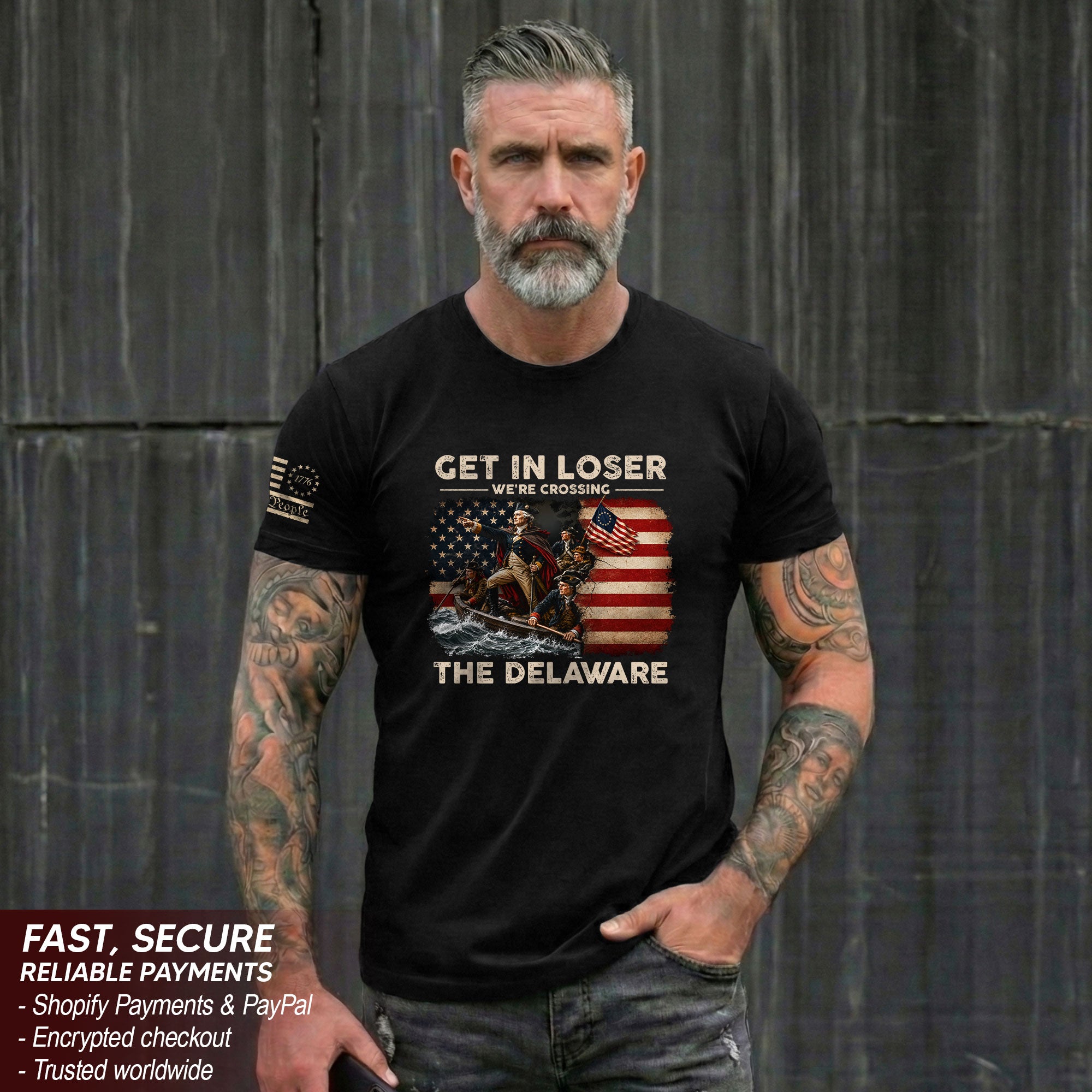 Get In Loser We're Crossing The Delaware Shirt Funny George Washington Historical Tee