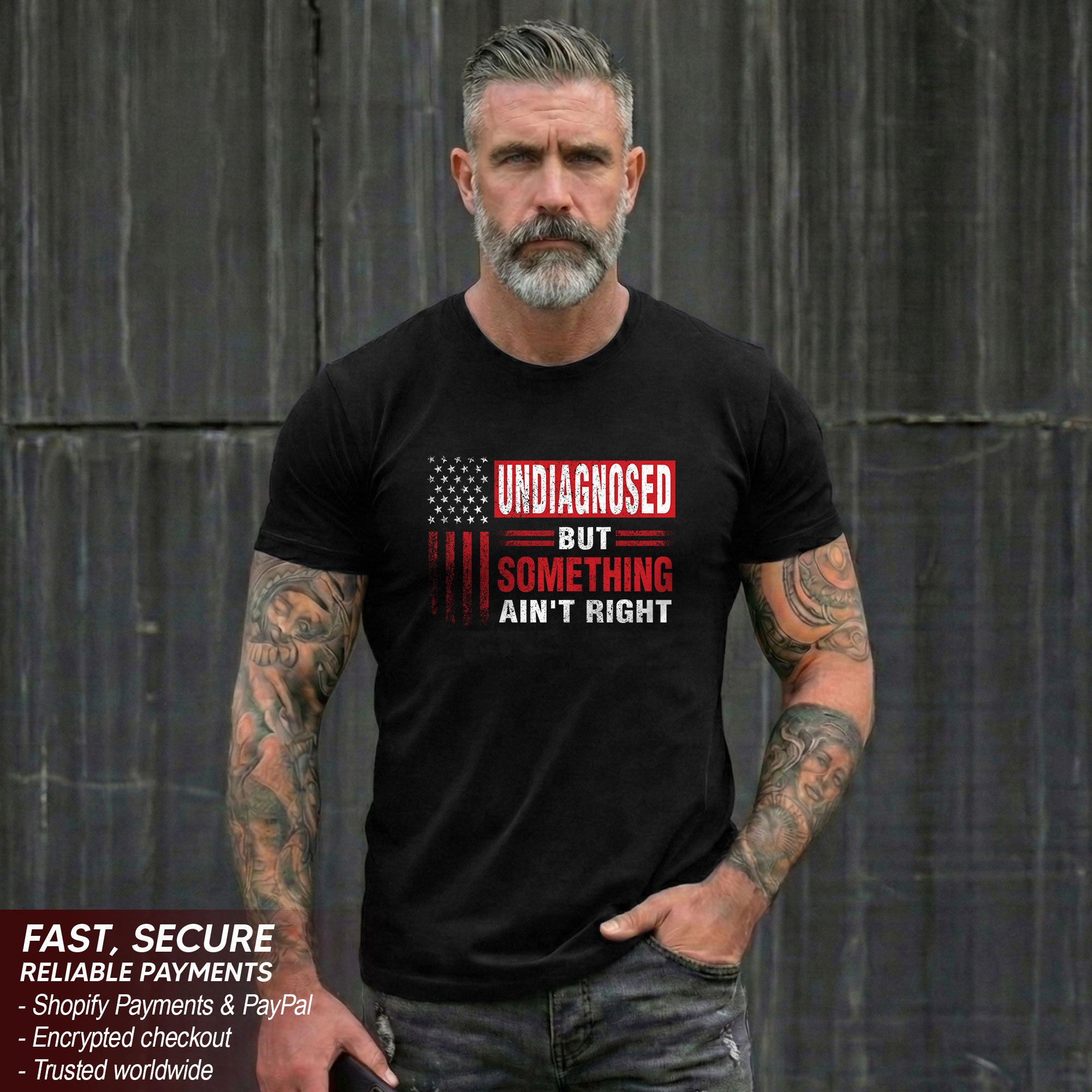 Undiagnosed But Something Ain't Right T-Shirt Patriotic American Flag Distressed Tee