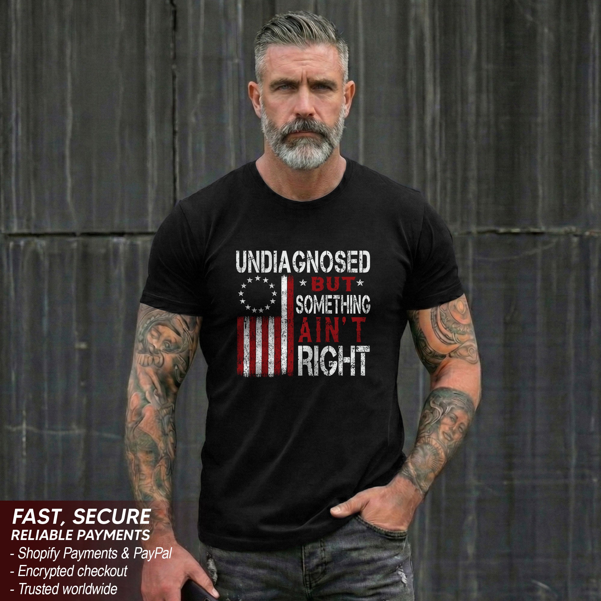 Undiagnosed But Something Ain't Right T-Shirt Betsy Ross 13 Stars Colonial US Flag Tee