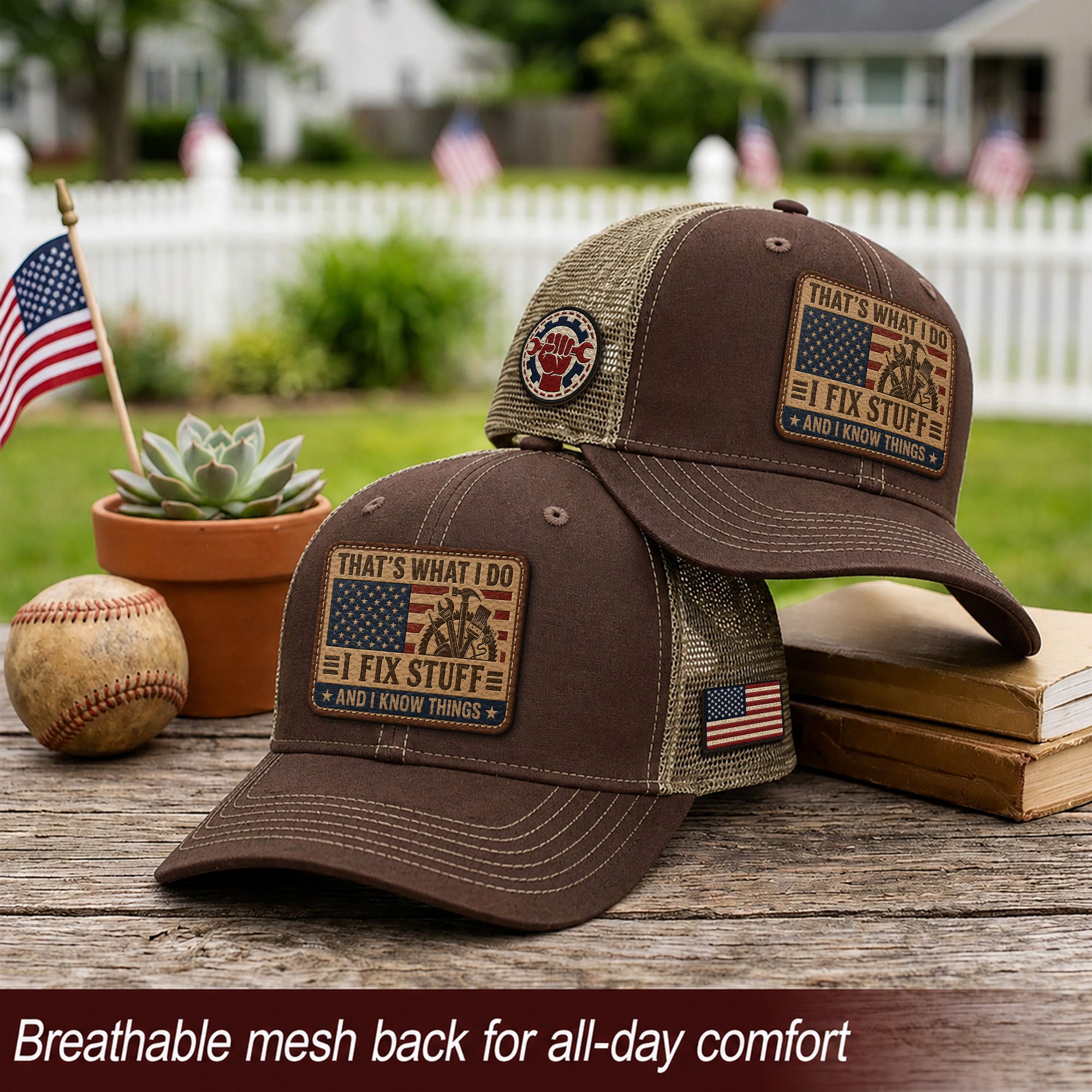 I Fix Stuff And I Know Things Funny Tools Quote Men Patch Trucker Hat Casual Novelty