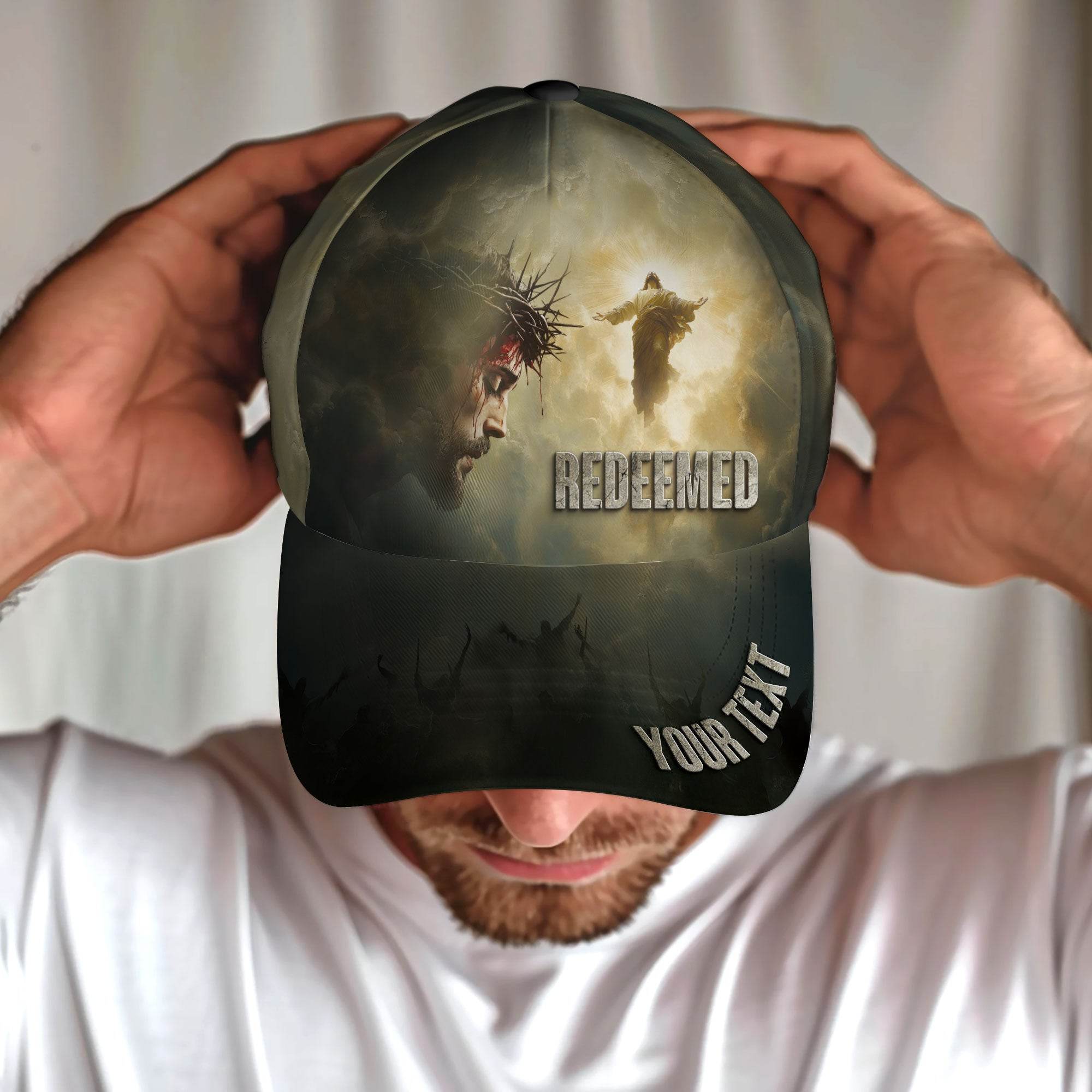 Redeemed by Grace – Jesus Ascension Christian Customized Hat - Rust Field Wear