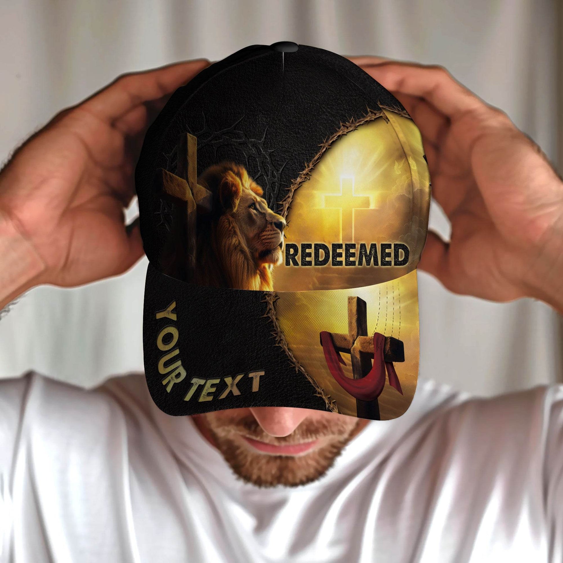REDEEMED – Lion of Judah & Cross Customized Hat - Rust Field Wear