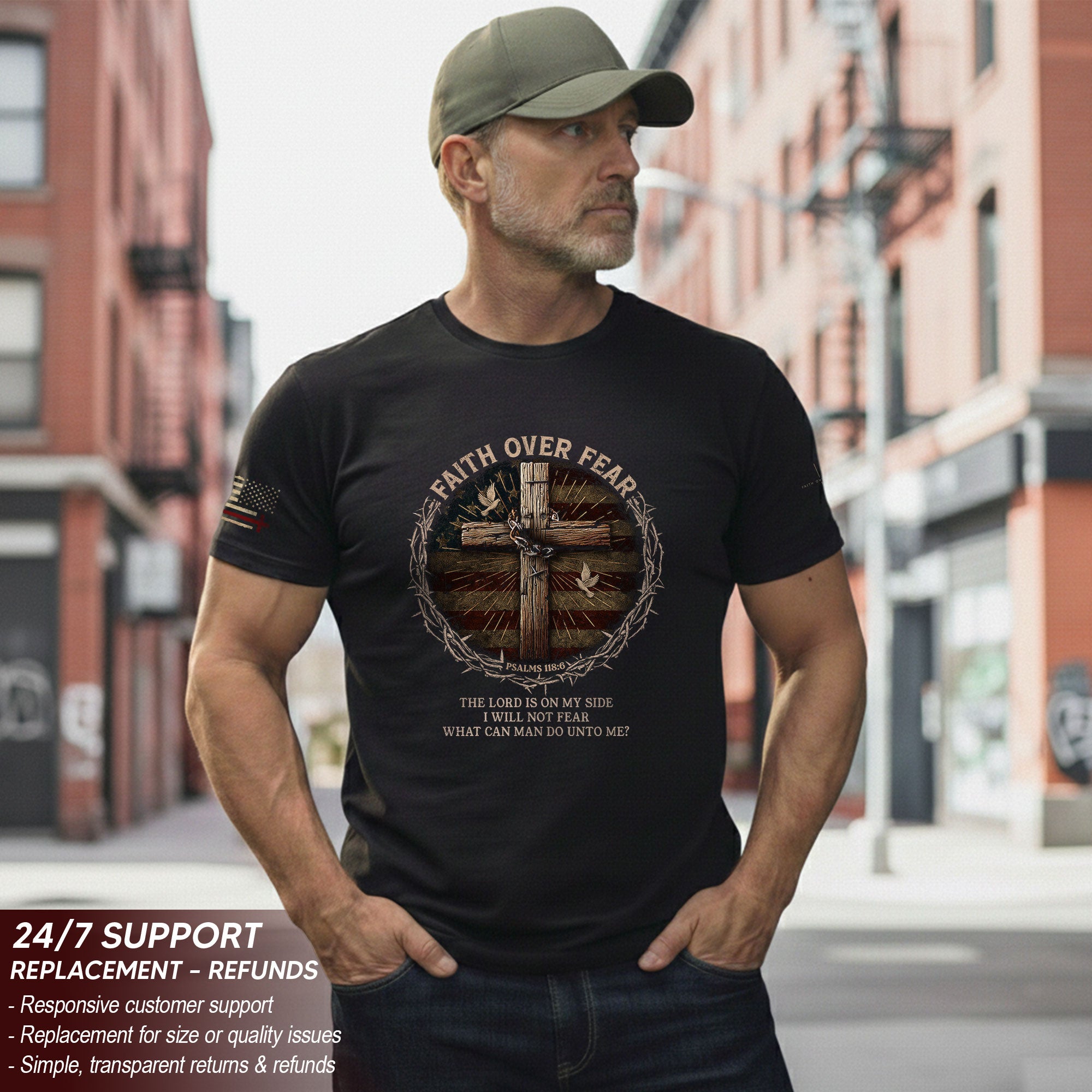 Faith Over Fear – Psalm 118:6 Warrior Tee