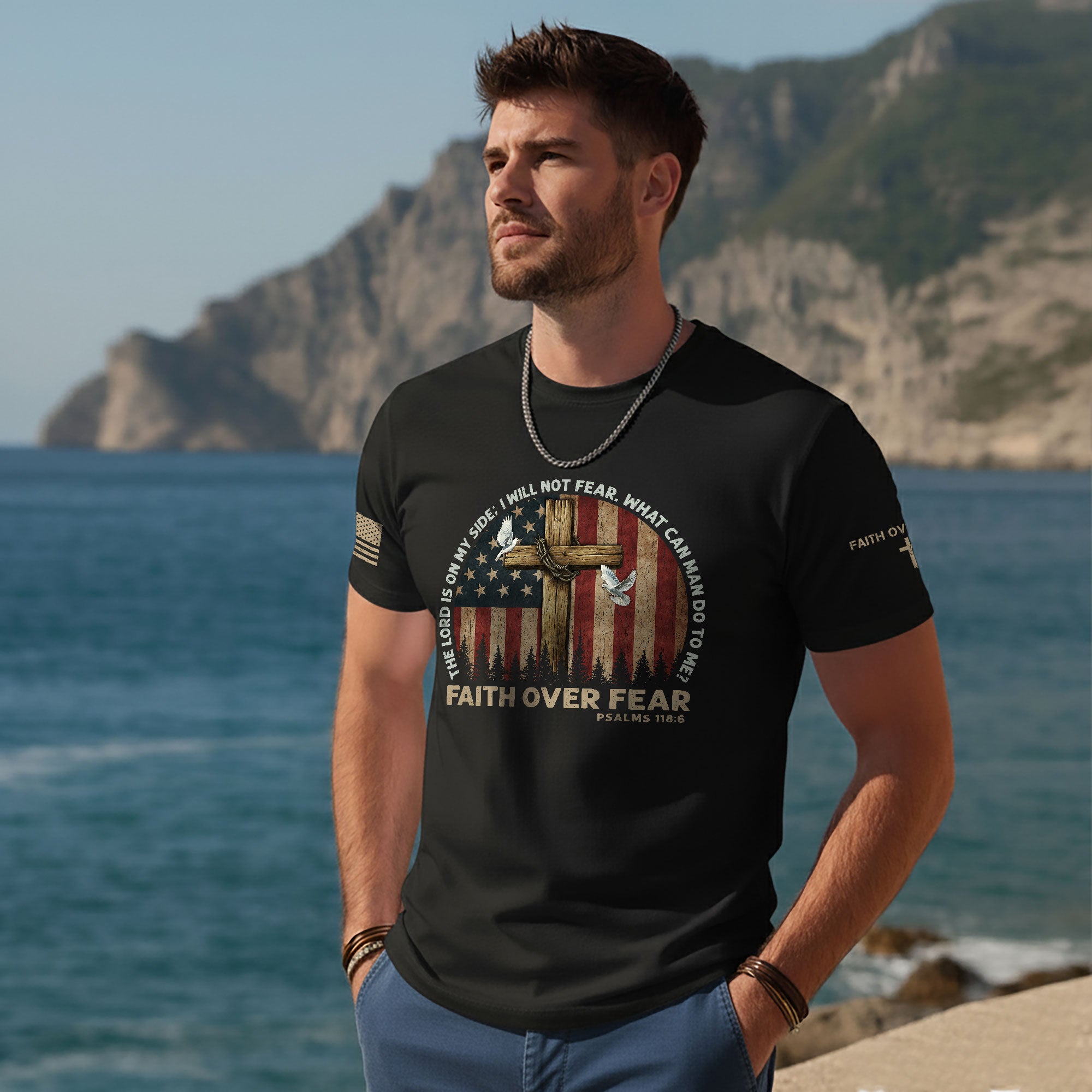 Faith Over Fear Psalms 118:6 T-Shirt