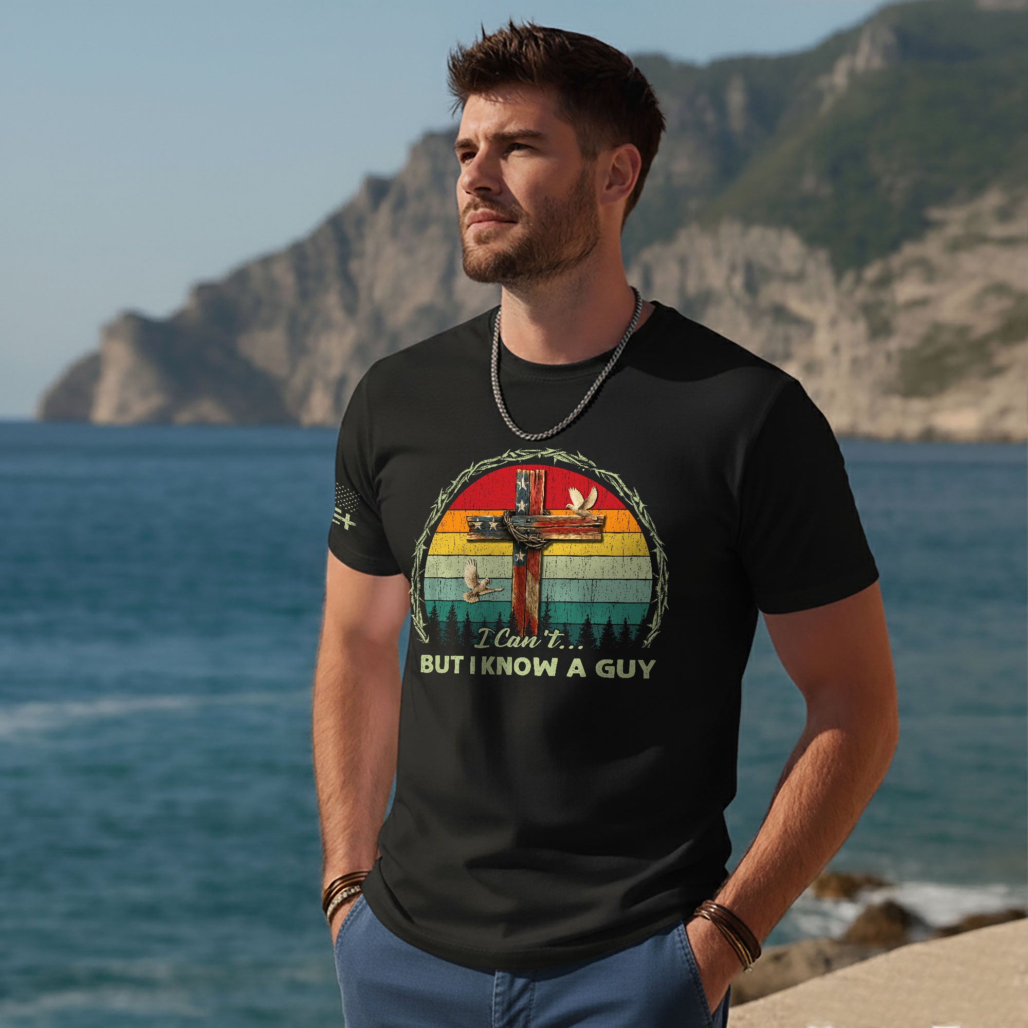 I Can’t But I Know A Guy Retro Cross T-Shirt