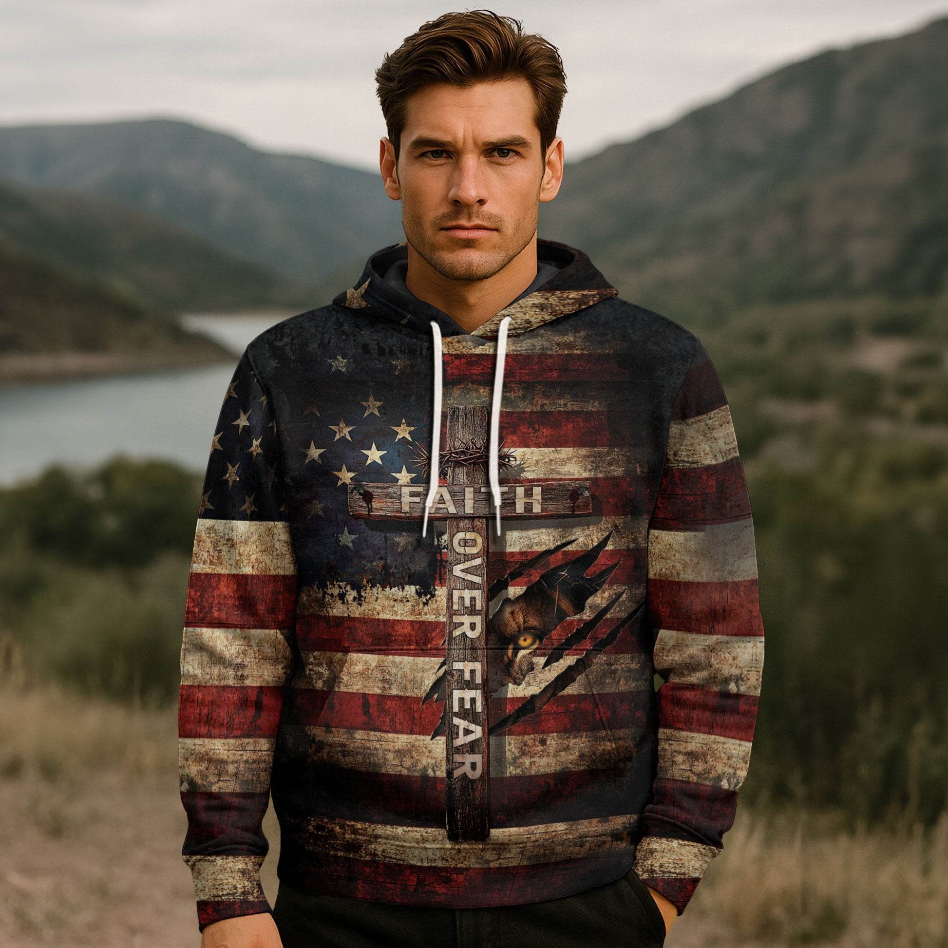 Faith Over Fear Unleash The Lion Within Christian Hoodie - Rust Field Wear