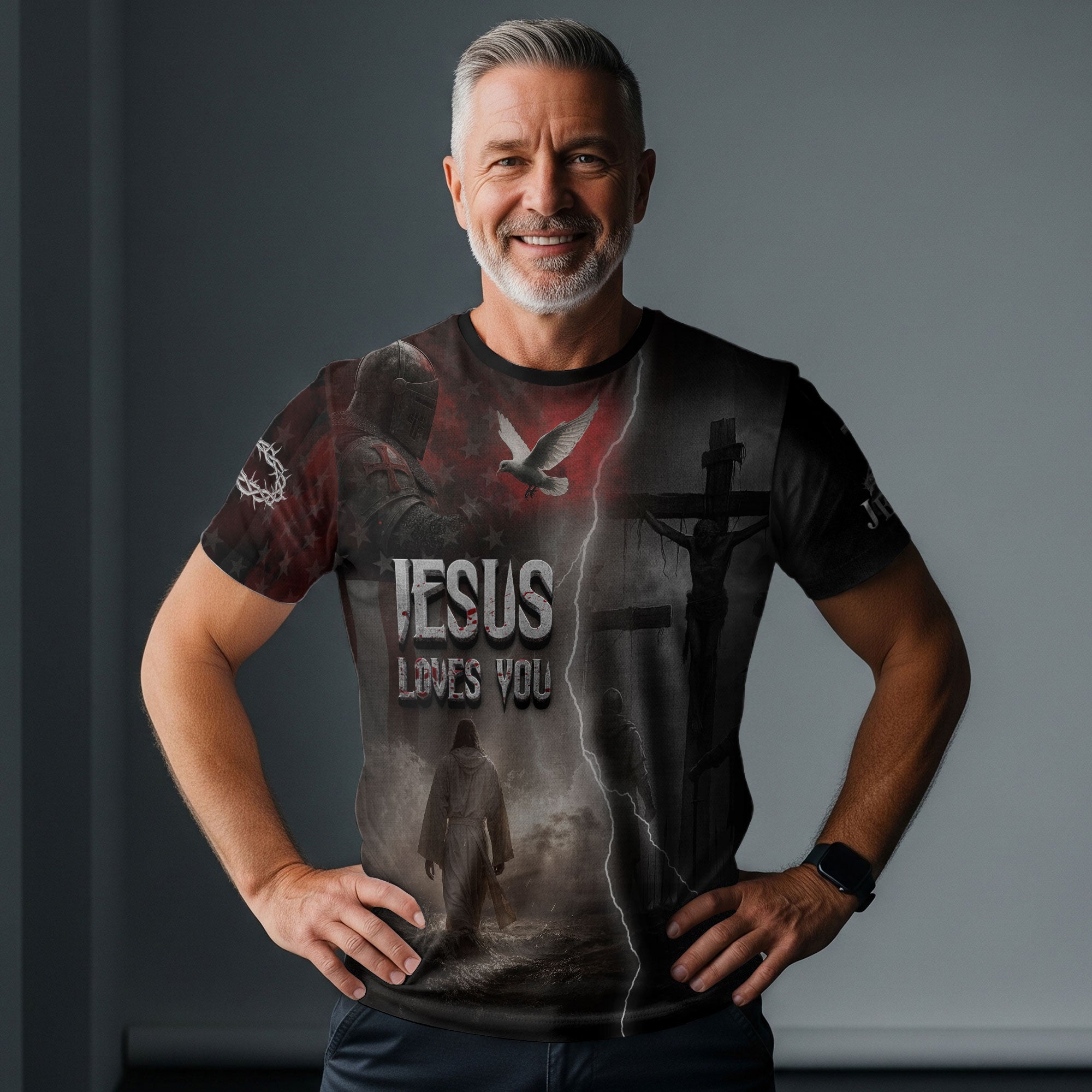 Jesus Loves You Storm of Salvation Lion Christian T-Shirt